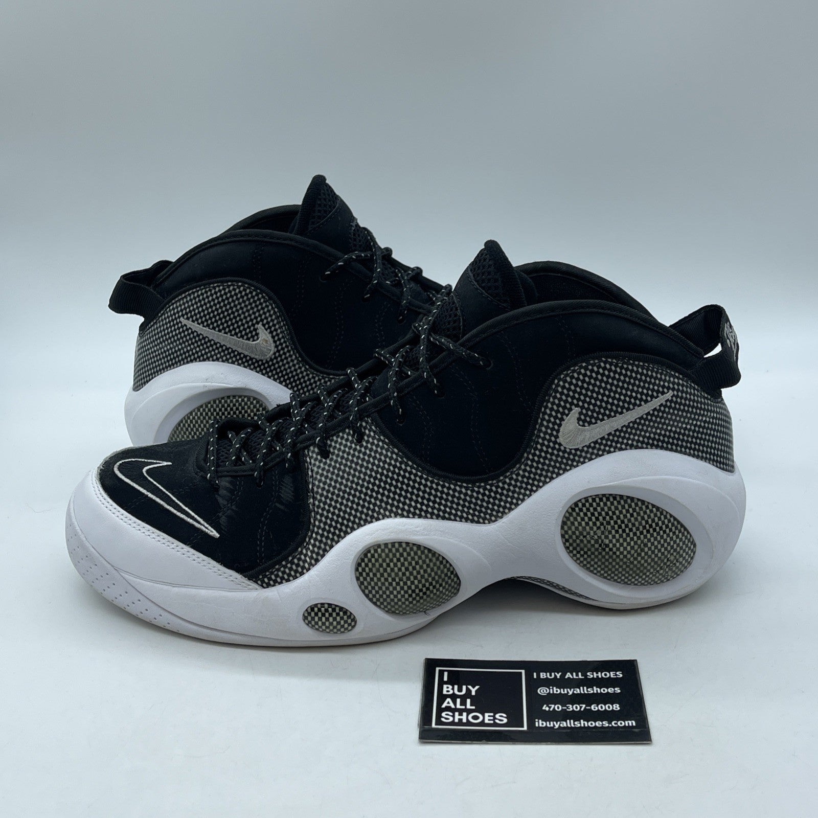 Size 12 - Nike Air Zoom Flight 95 Premium 2008 Black White Suede (317810-011)