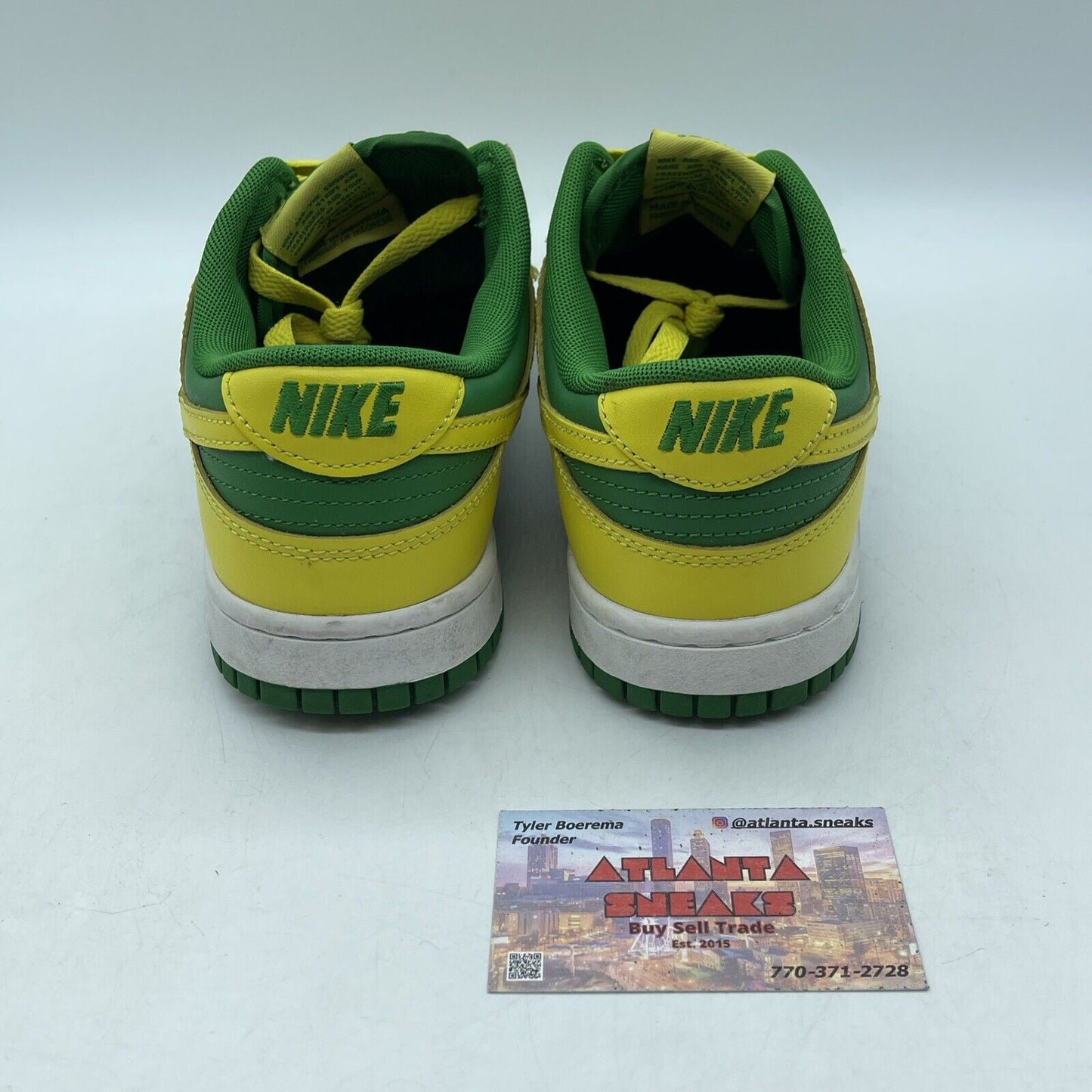 Size 8.5 - Nike Dunk Low Reverse Brazil Green Yellow White Leather (DV0833-300)