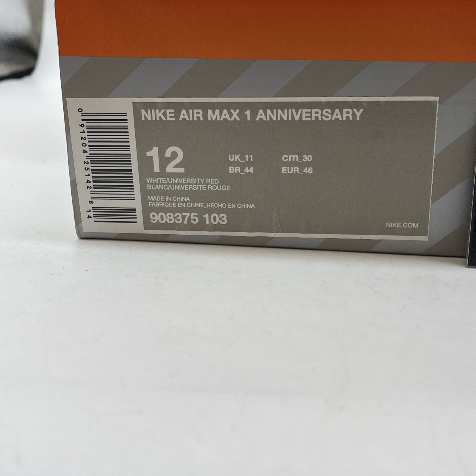 Size 12 - Nike Air Max 1 OG Anniversary 2017 Re-Release Red (908375-103)