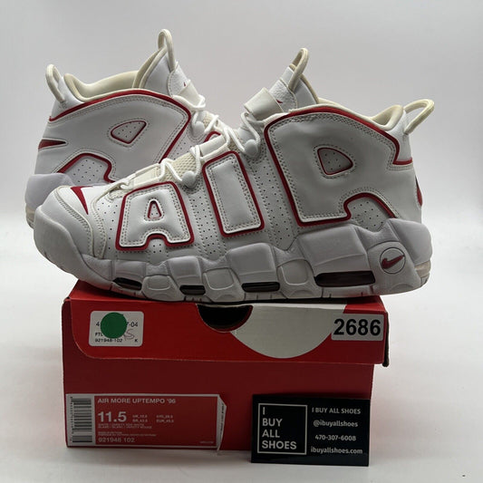 Size 11.5 - Nike Air More Uptempo White Varsity Red 2018 (921948-102)