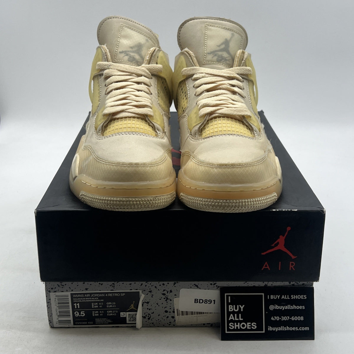 Size 11W - Air Jordan 4 SP x Off-White Mid Sail W (CV9388-100)