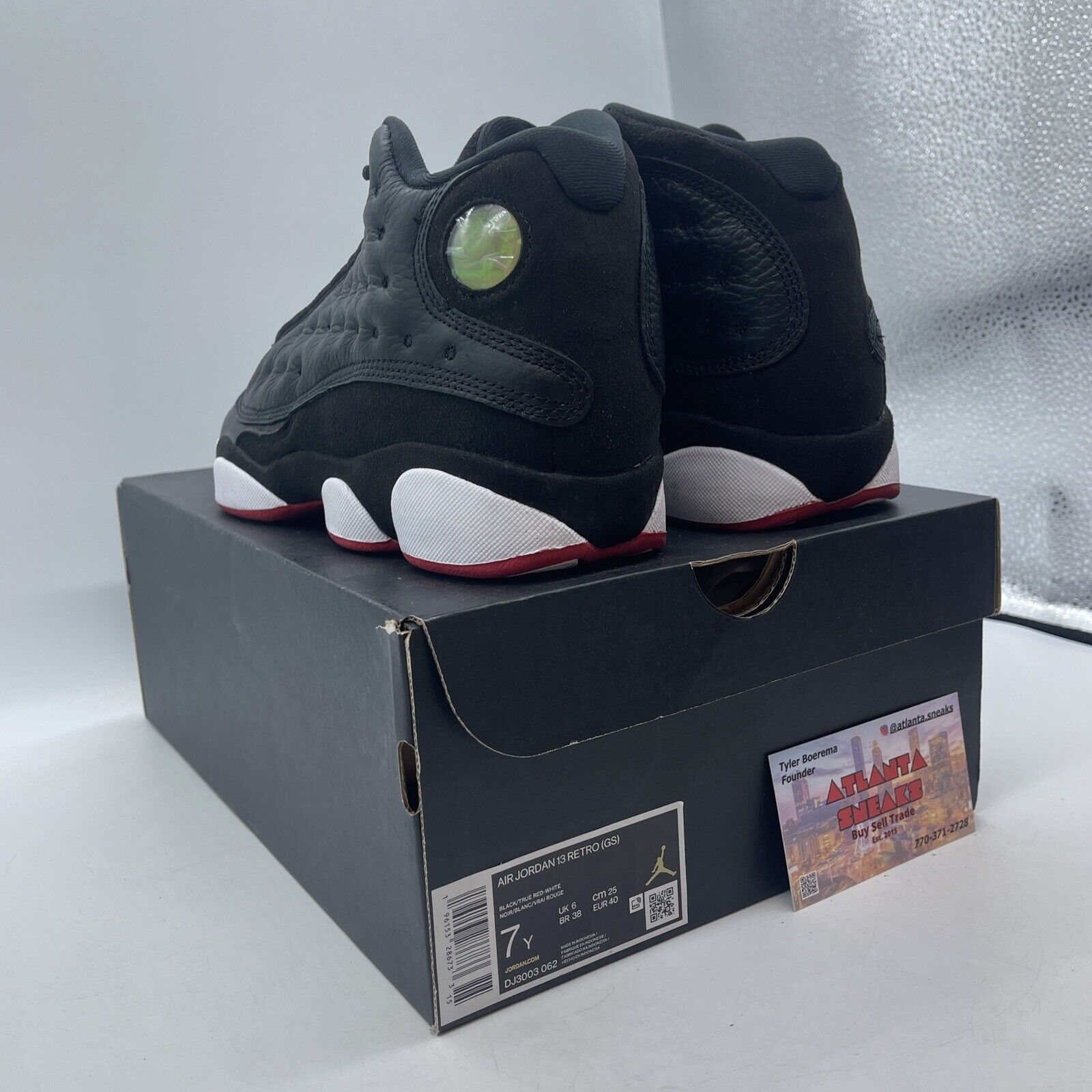 Size 7 - Jordan 13 Retro Mid Playoff Black White Red Suede (DJ3003-062)