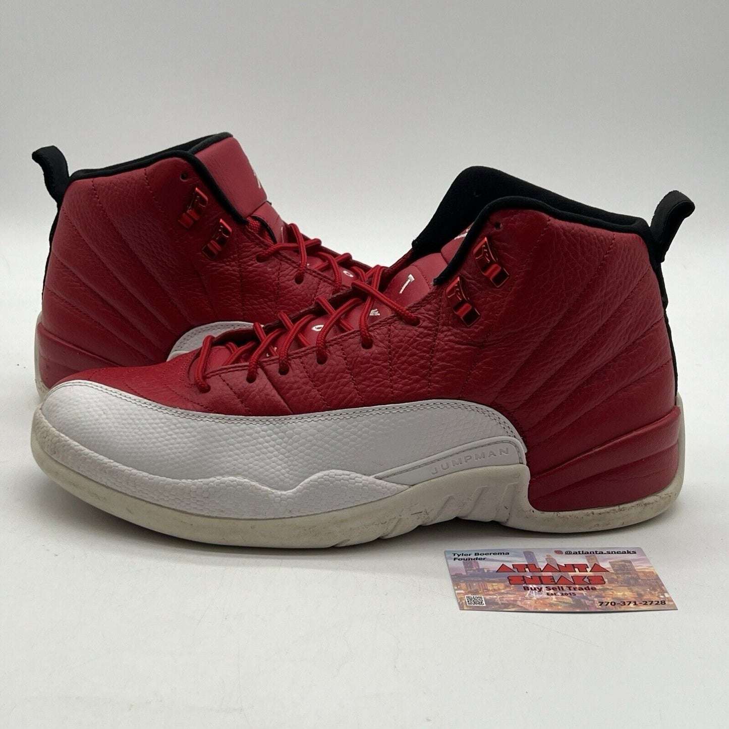 Size 11.5 - Air Jordan 12 Retro Gym Red White Leather Black (130690-600)