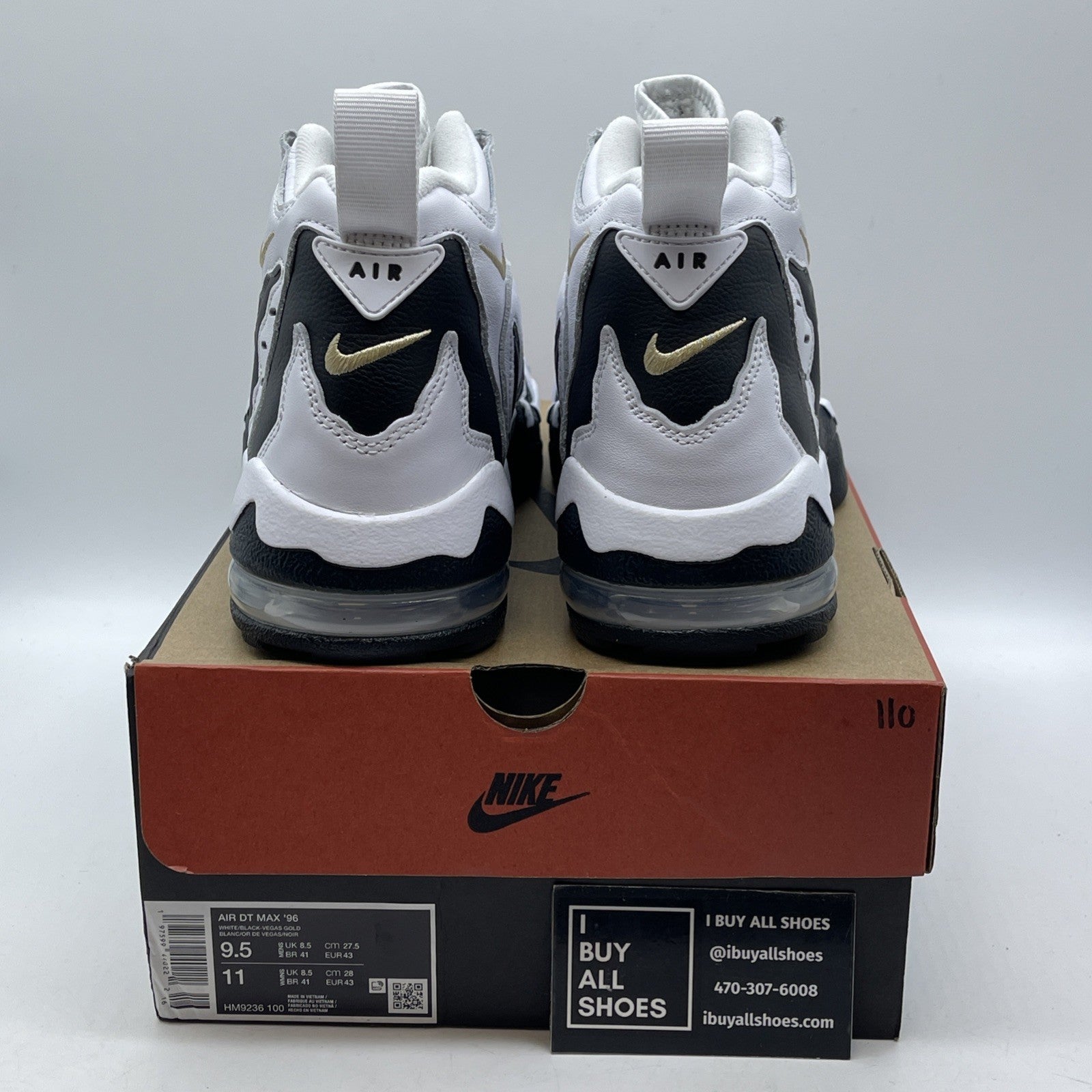 Size 9.5 - Nike Air DT Max '96 'Colorado Away' White Black Gold (HM9236-100)