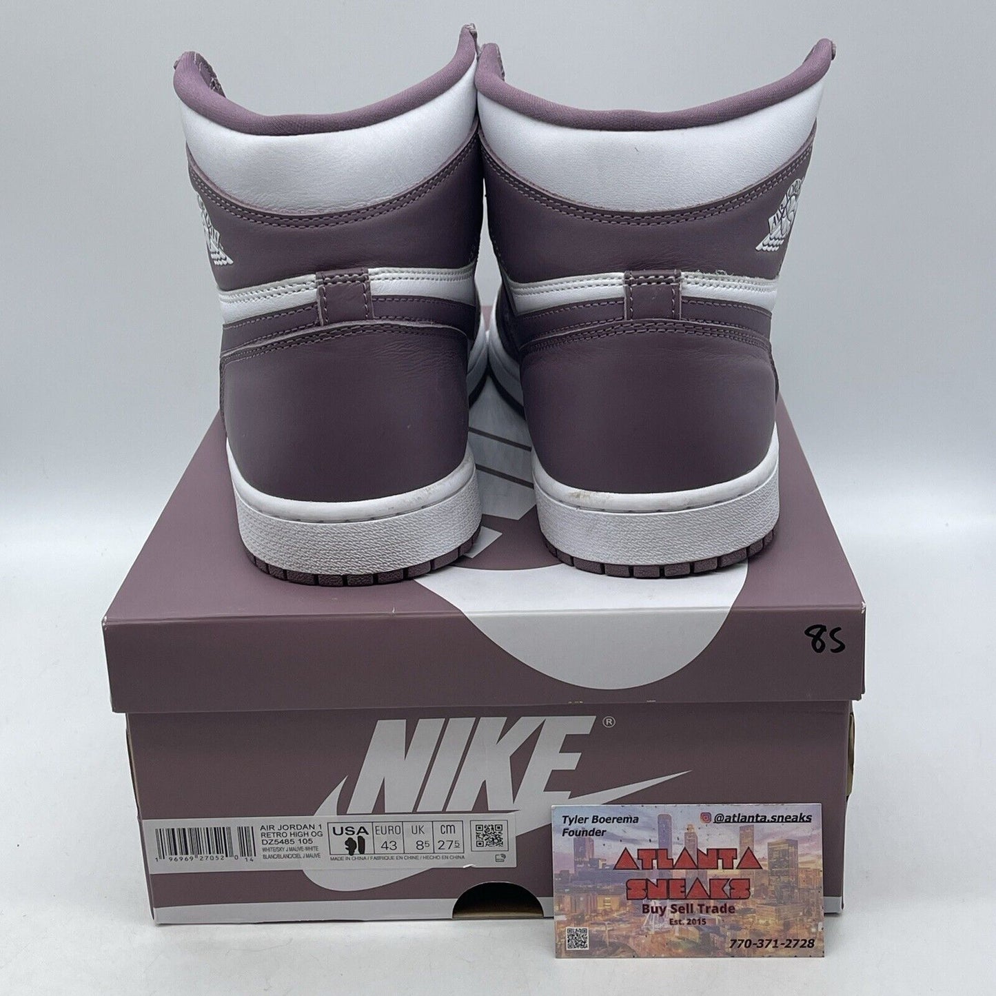 Size 11 - Air Jordan 1 Retro OG High Mauve Purple White Leather (DZ5485-105)