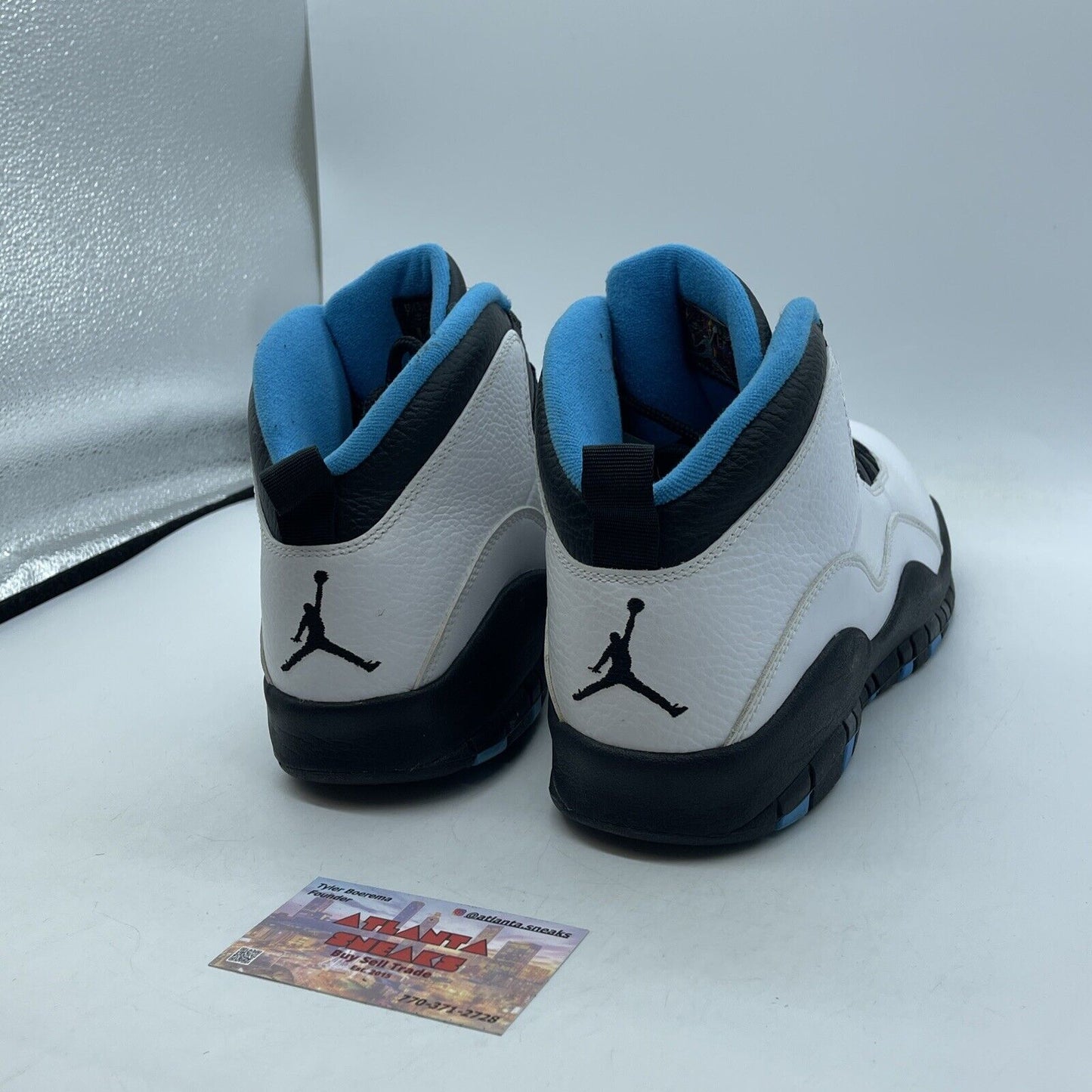 Size 10 - Air Jordan 10 Retro 2014 Powder Blue Black White Leather (310805-106)