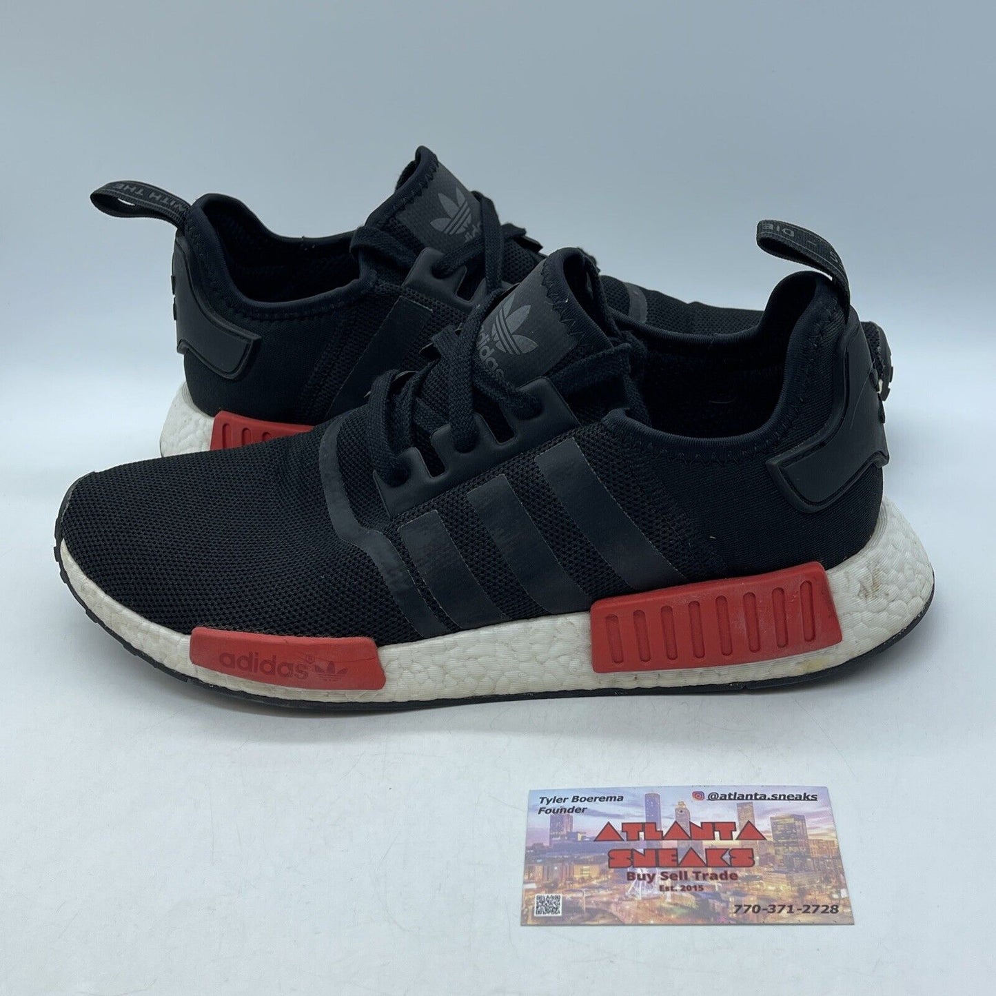 Size 11.5 - adidas NMD_R1 Bred Red White Black Suede Leather (BB1969)