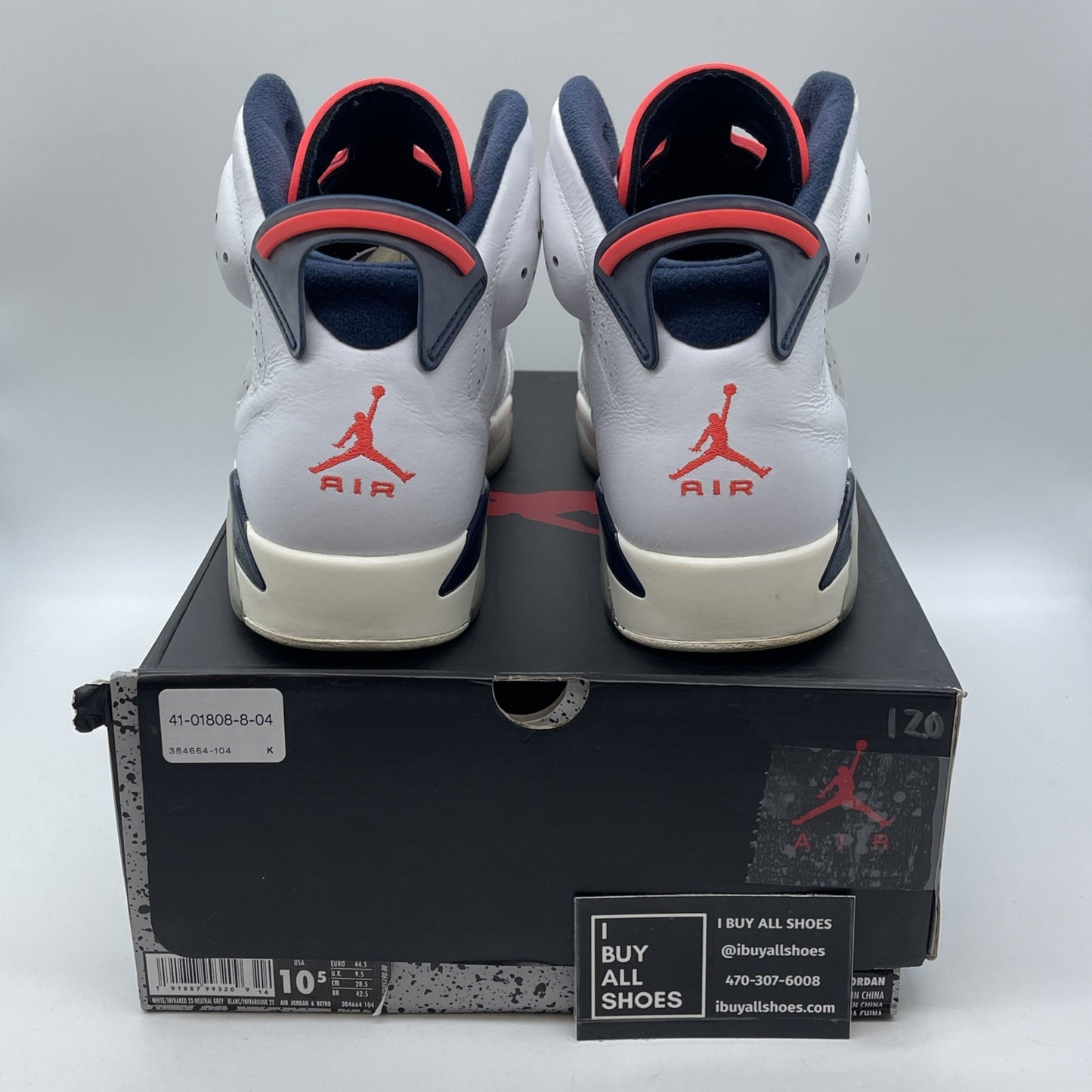 Size 10.5 - Air Jordan 6 Retro Tinker White Blue Grey Suede Leather (384664-104)
