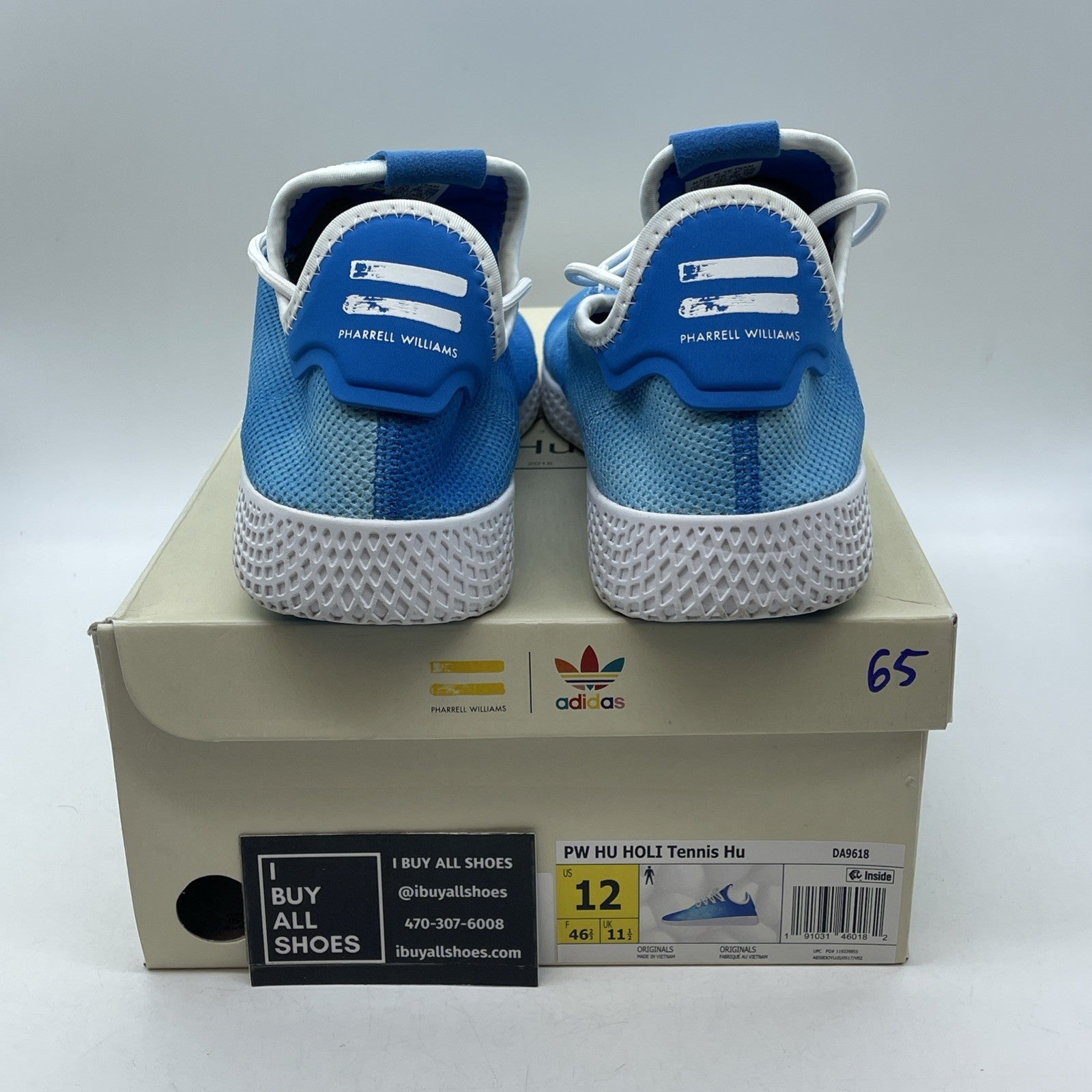 Size 12 - Pharrell x Adidas Tennis Hu Holi Bright Blue (DA9618)