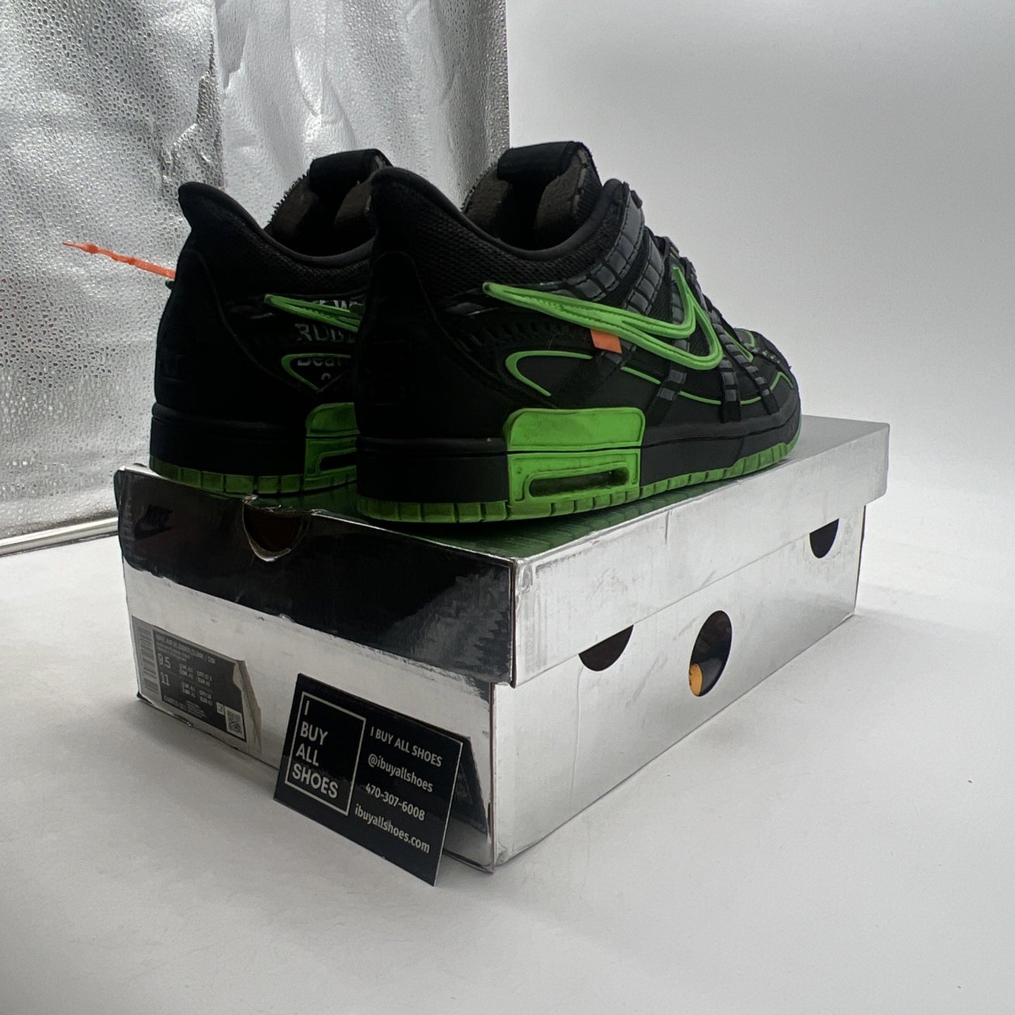 Size 9.5 - Nike Air Rubber Dunk x Off-White Low Green Strike (CU6015-001)