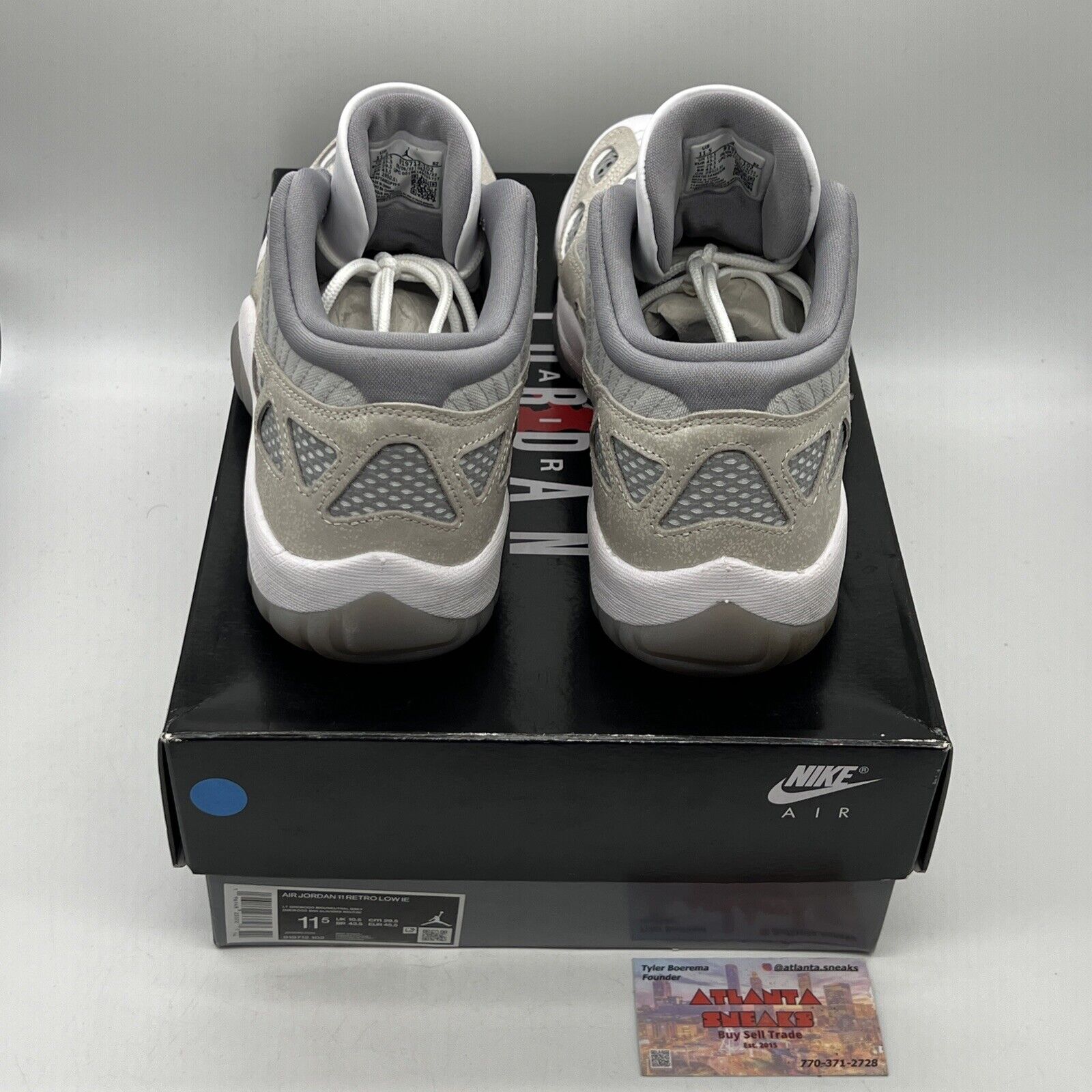 Size 11.5 - Jordan 11 Retro Low IE Light Orewood Brown Grey White Used