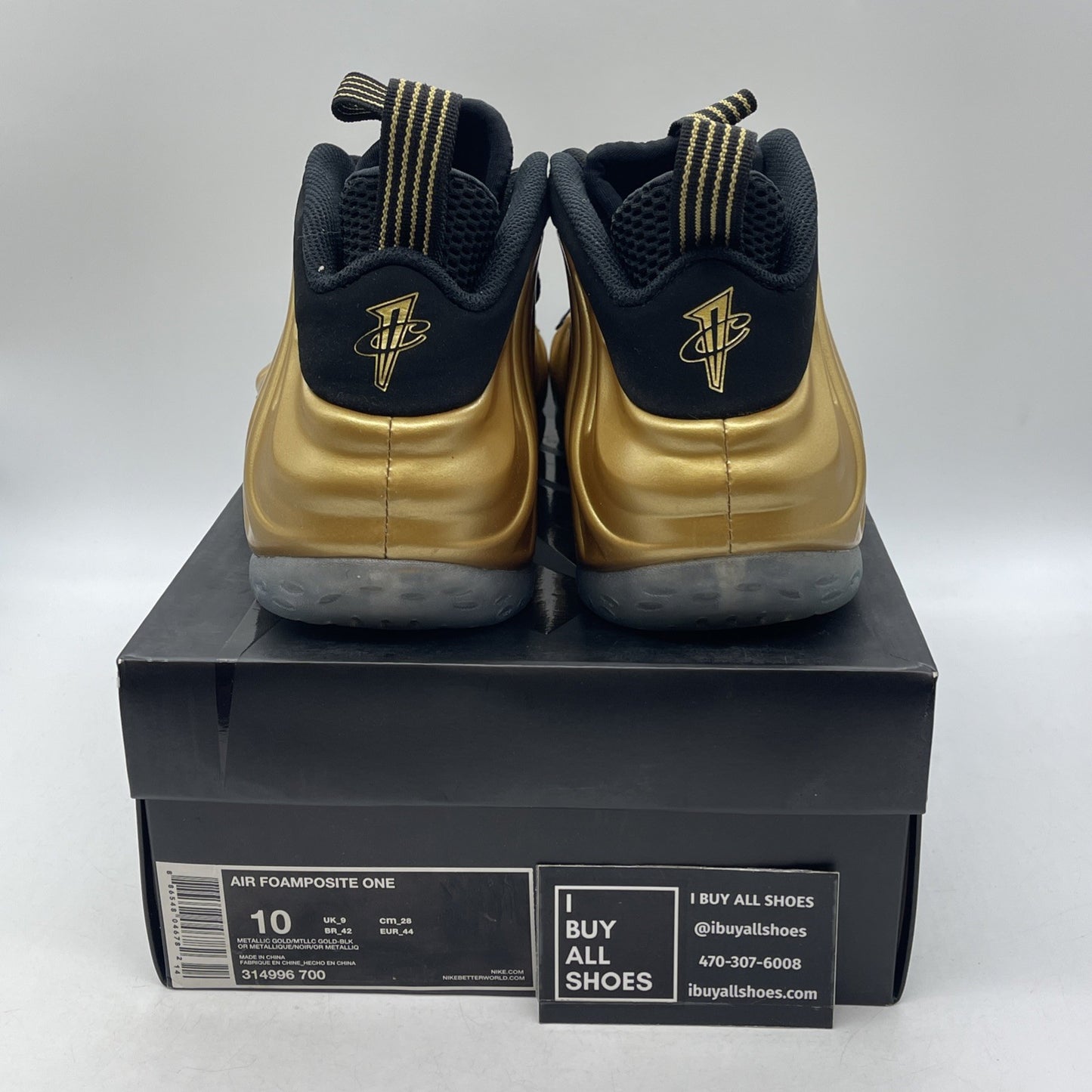 Size 10 - Nike Air Foamposite One Metallic Gold (314996-700)