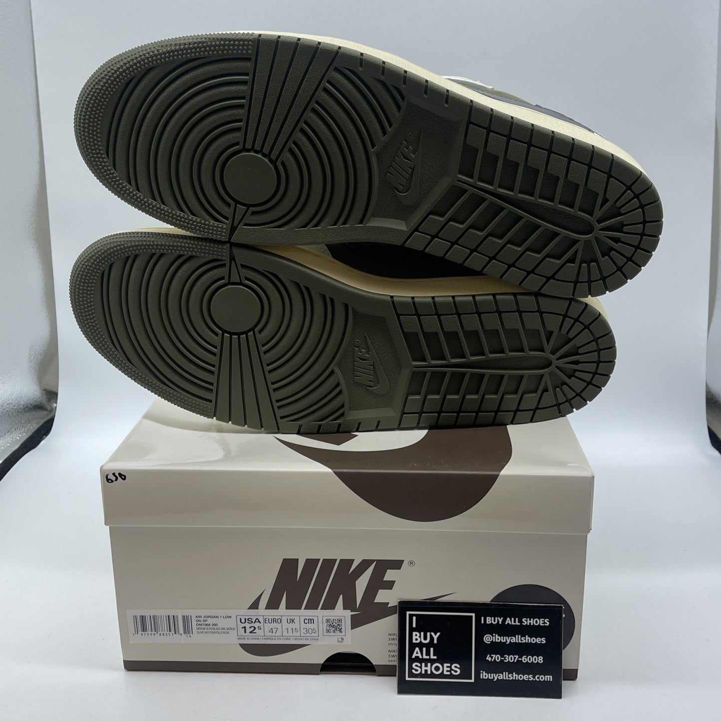 Size 12.5 - Travis Scott x Air Jordan 1 Retro OG SP Low Reverse Olive Suede