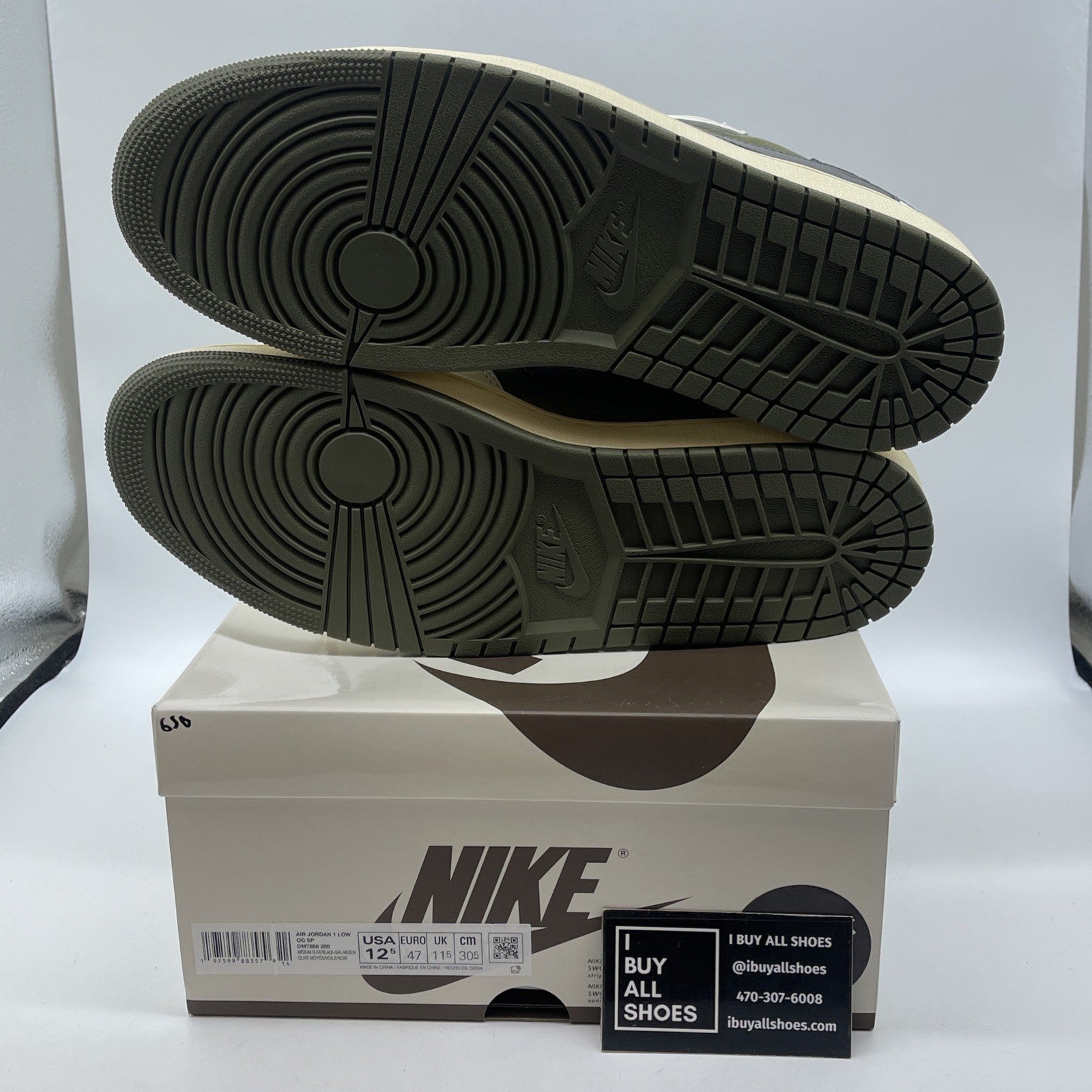 Size 12.5 - Travis Scott x Air Jordan 1 Retro OG SP Low Reverse Olive Suede