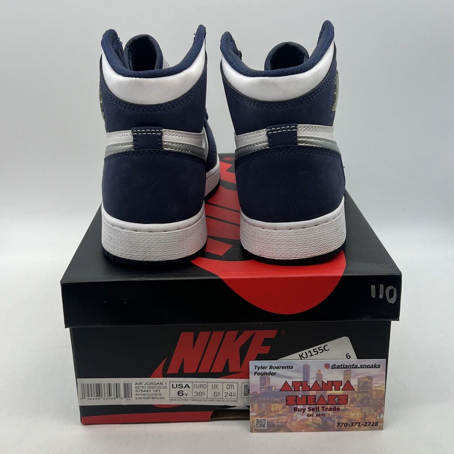 Size 6 - Jordan 1 Retro High CO.JP Midnight Navy White Leather (575441-141)