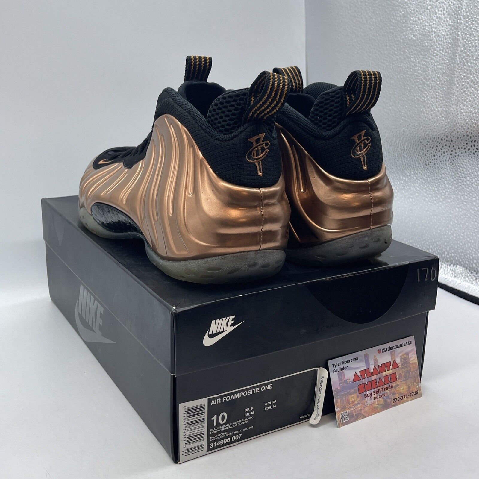 Size 10 - Nike Air Foamposite One 2017 Copper Black (314996-007)