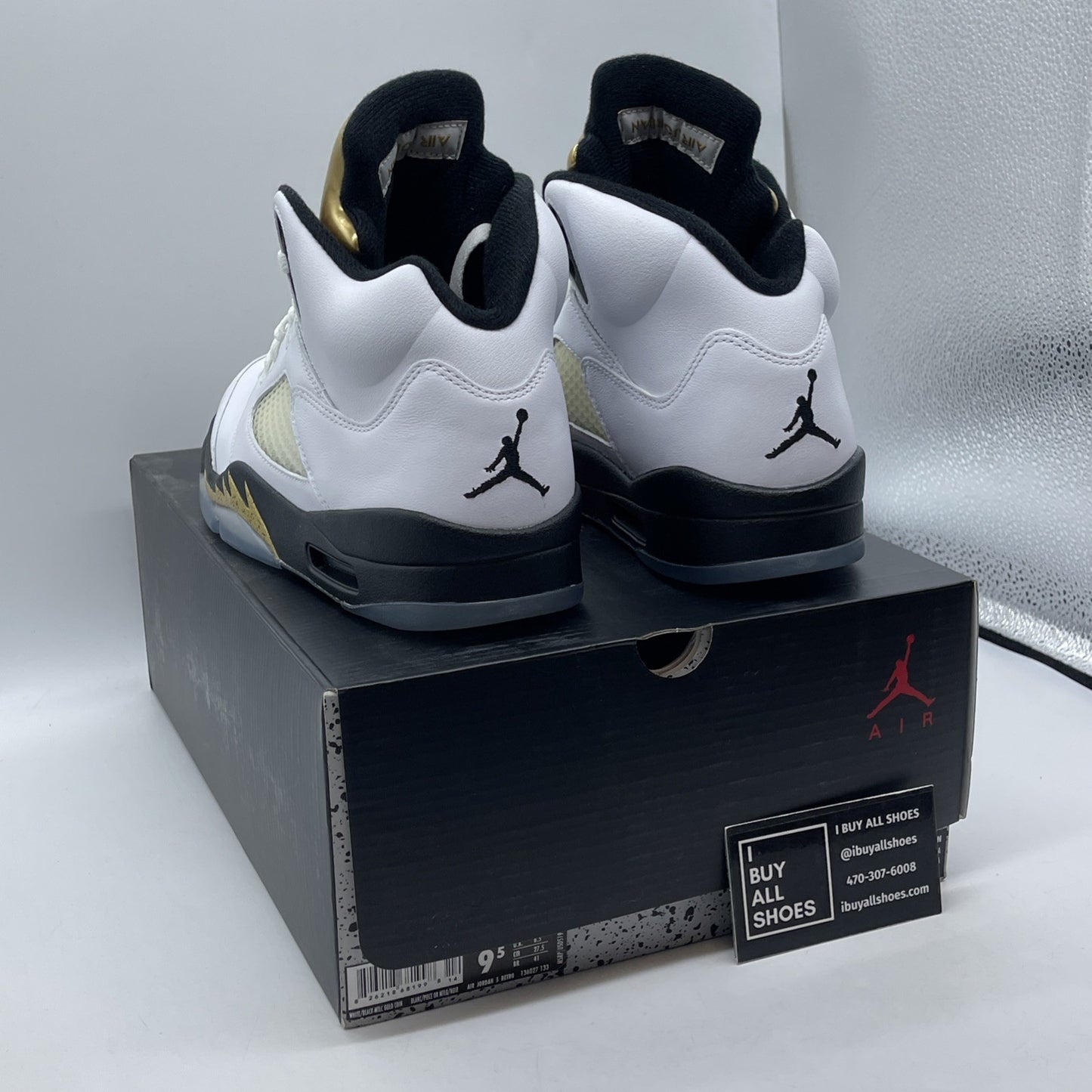 Size 9.5 - Air Jordan 5 Retro Olympic White Gold Leather (136027-133)