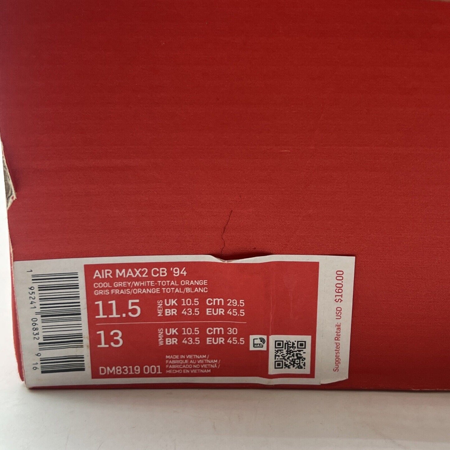 Size 11.5 - Nike Air Max 2 CB 94 2021 Cool Grey (DM8319-001)