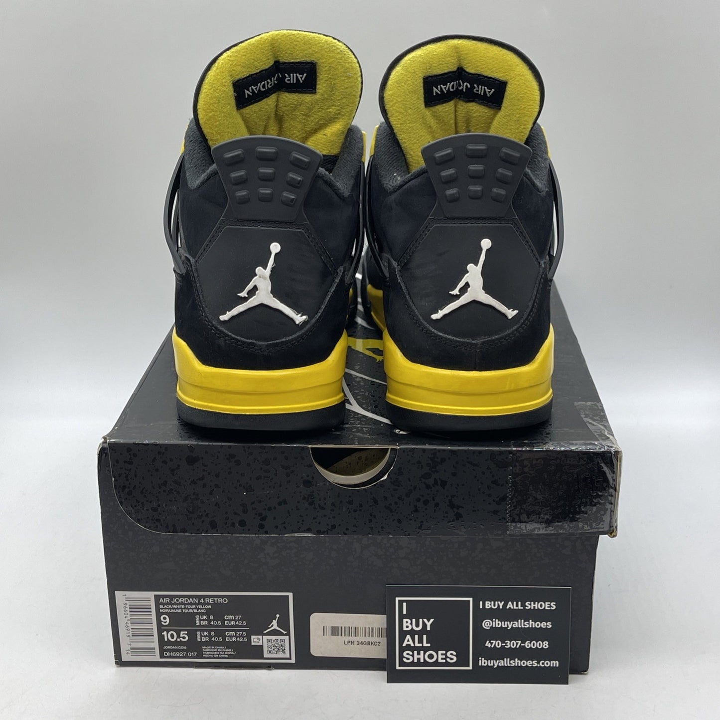 Size 9 - Jordan 4 Retro Mid Thunder Yellow Black Suede (DH6927-017)