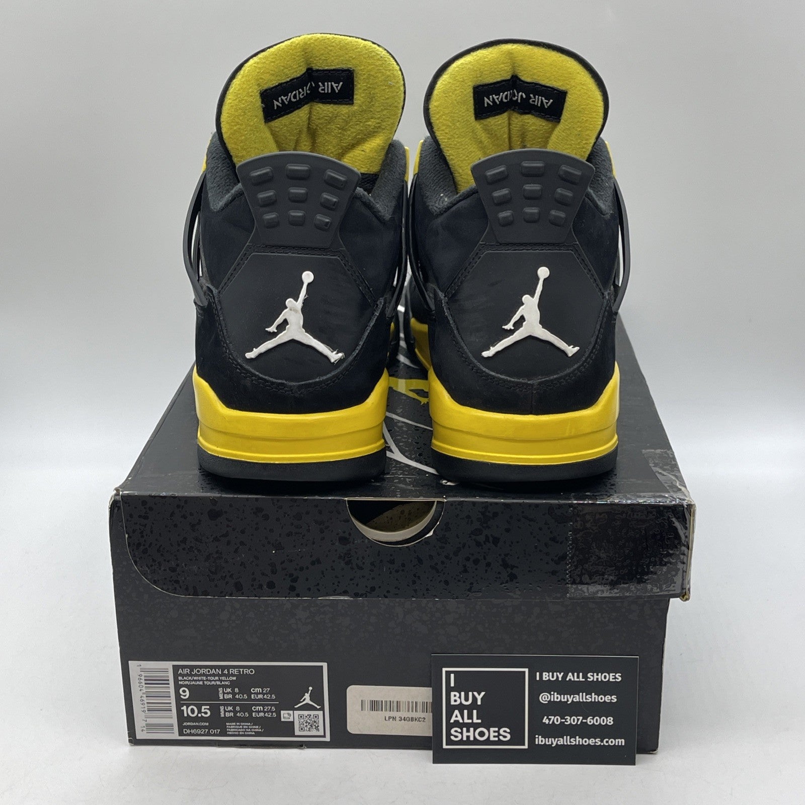 Size 9 - Jordan 4 Retro Mid Thunder Yellow Black Suede (DH6927-017)