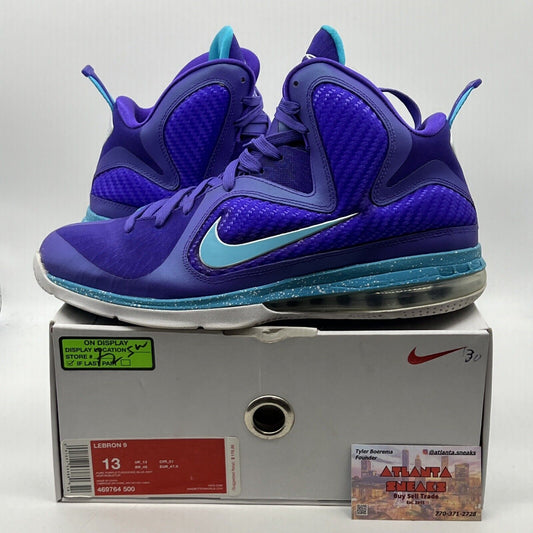 Size 13 - Nike LeBron 9 Summit Lake Hornets Purple (469764-500)