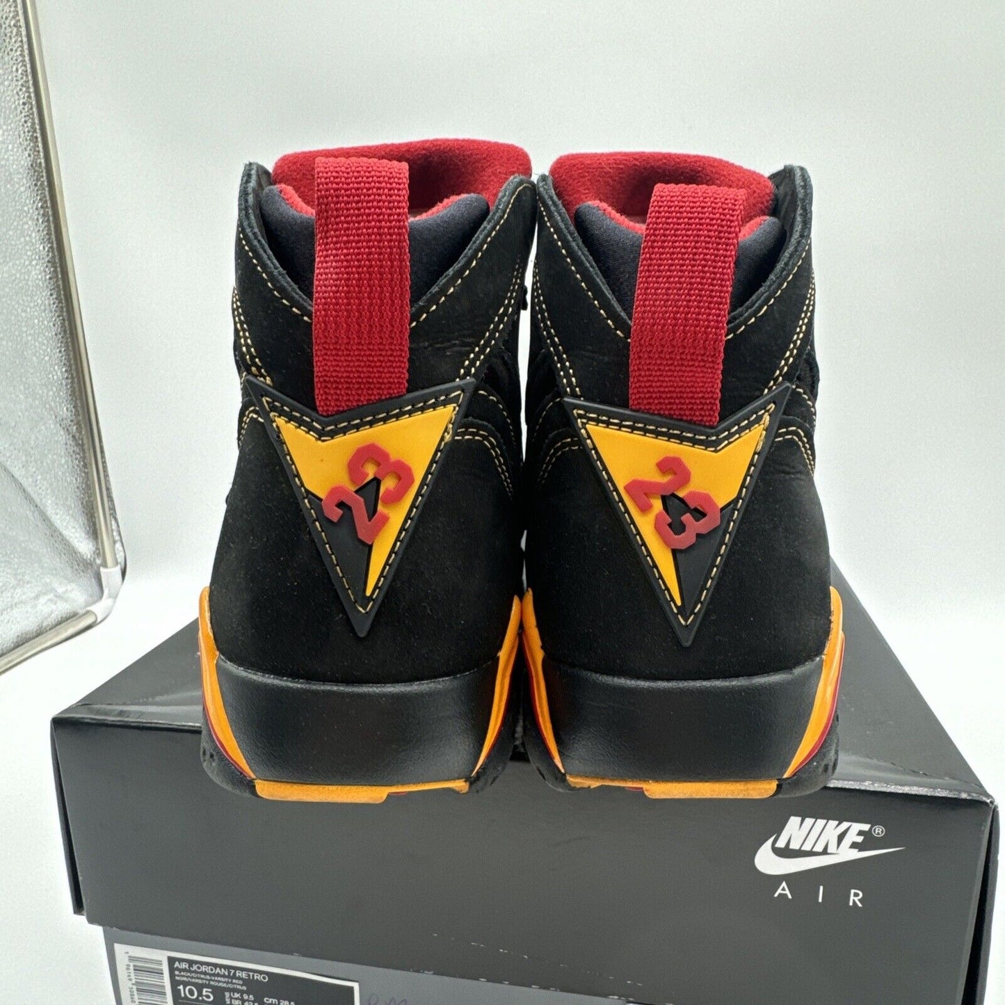 Size 10.5 Jordan 7 Retro Citrus Black Gold Red 2022 OG All Suede Comfy Tetris