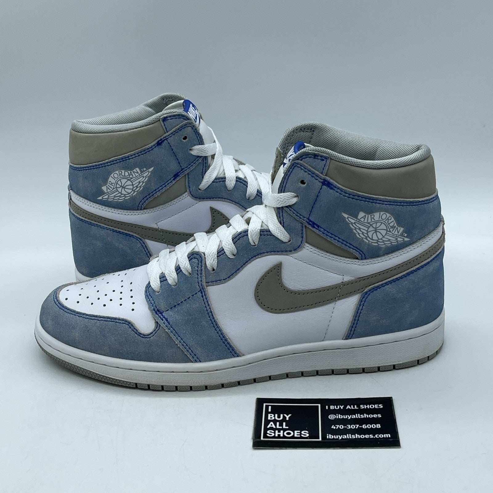 Size 10.5 - Jordan 1 Retro OG High Hyper Royal Blue White Suede (555088-402)