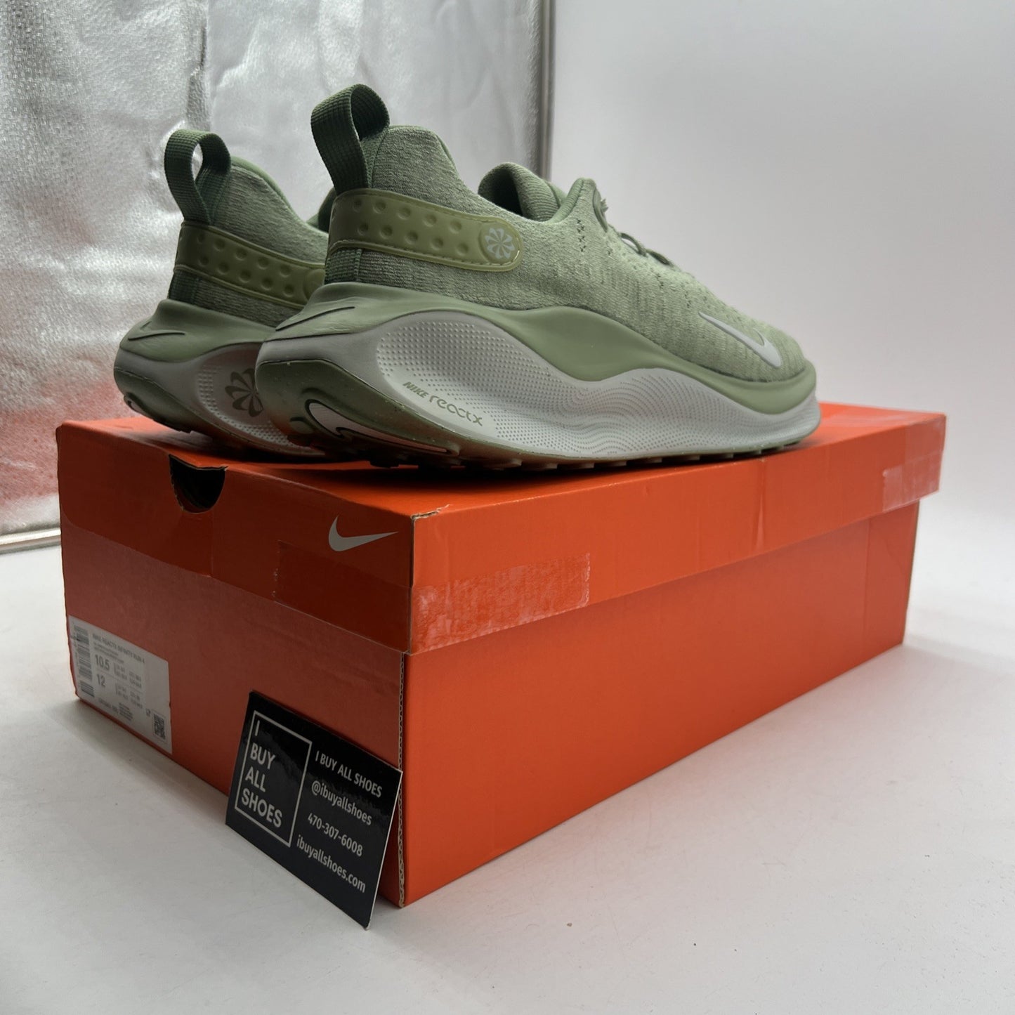 Size 10.5 - Nike ReactX Infinity Run 4 Oil Green (DR2665-300)