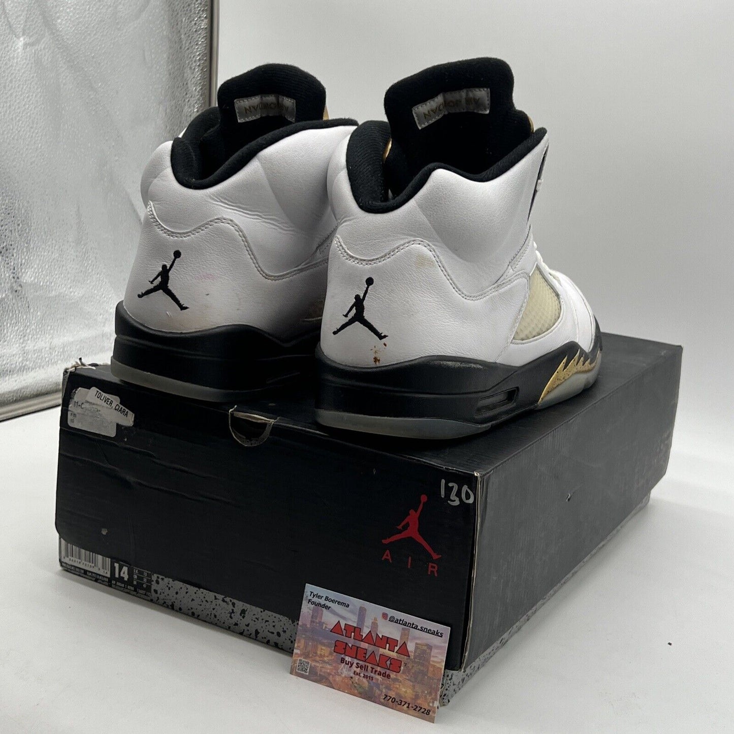 Size 14 - Air Jordan 5 Retro Olympic White Black Gold (136027-133)