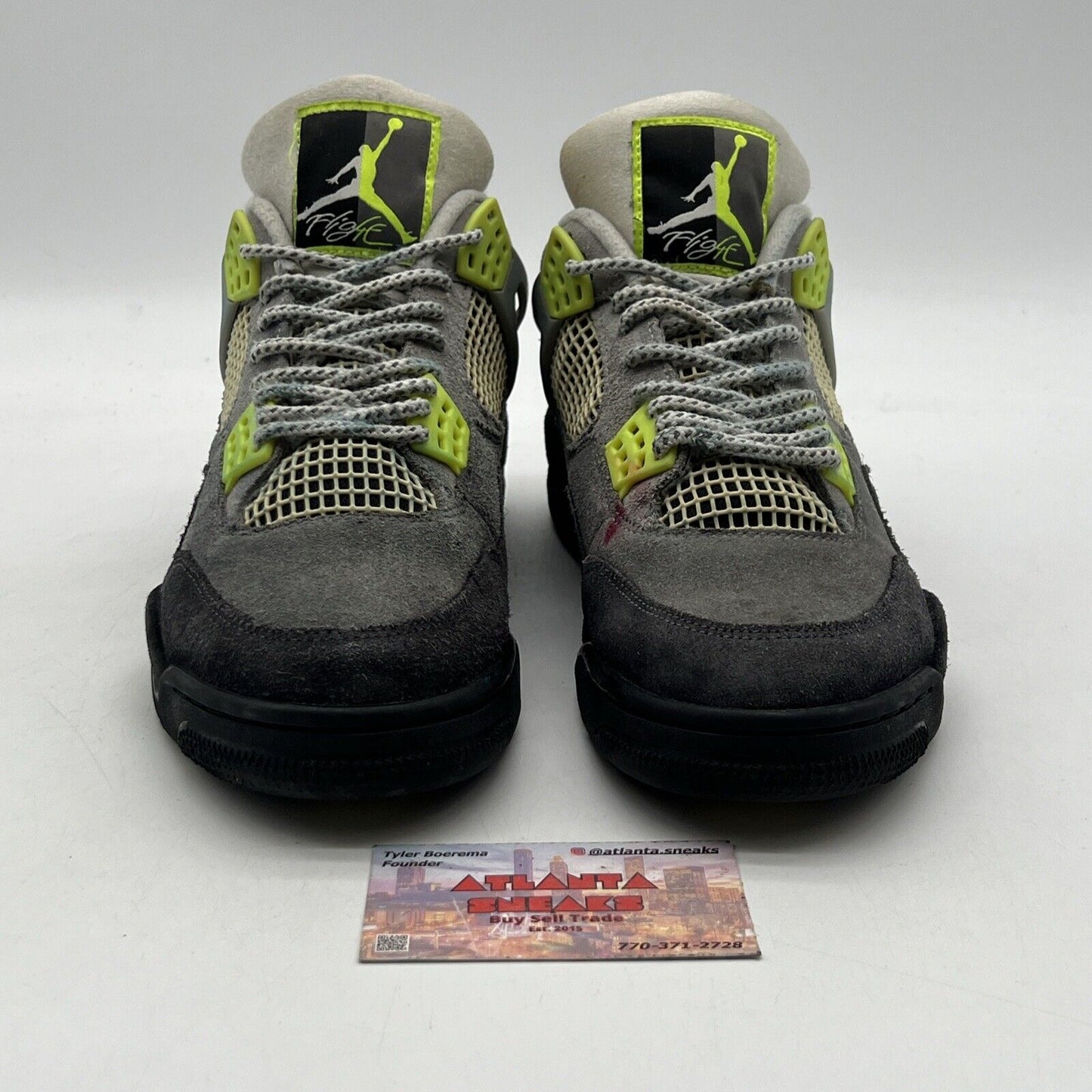 Size 8.5 - Jordan 4 Retro SE Mid Neon 95 Grey Suede (CT5342-007)