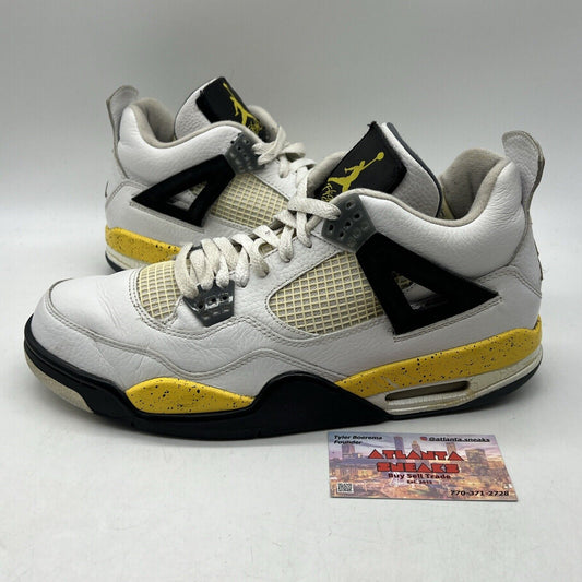 Size 10.5 - Air Jordan 4 Retro LS Tour Yellow White Leather Black (314254-171)