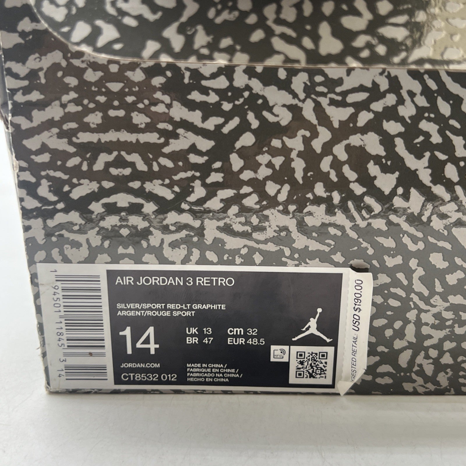 Size 14 - Air Jordan 3 Retro Mid Cool Grey (CT8532-012)