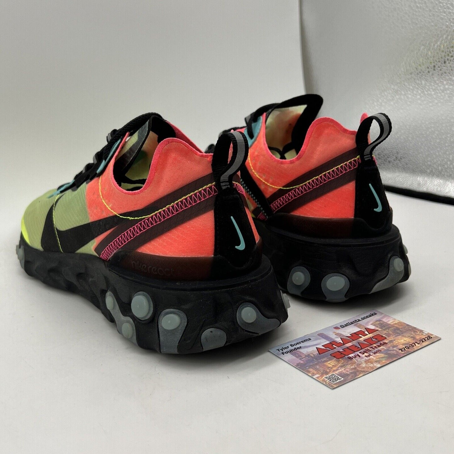 Size 10.5 - Nike React Element 87 Hyper Fusion Black Yellow Orange (AQ1090-700)