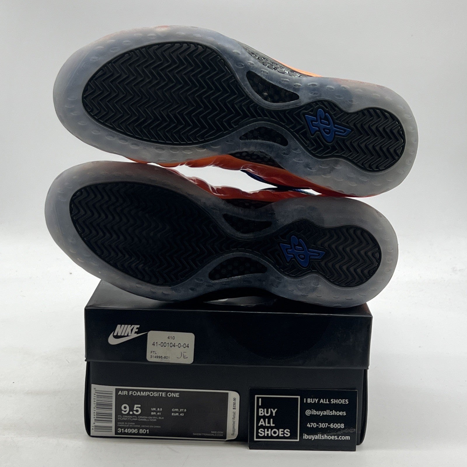 Size 9.5 - Nike Air Foamposite One Knicks (314996-801)
