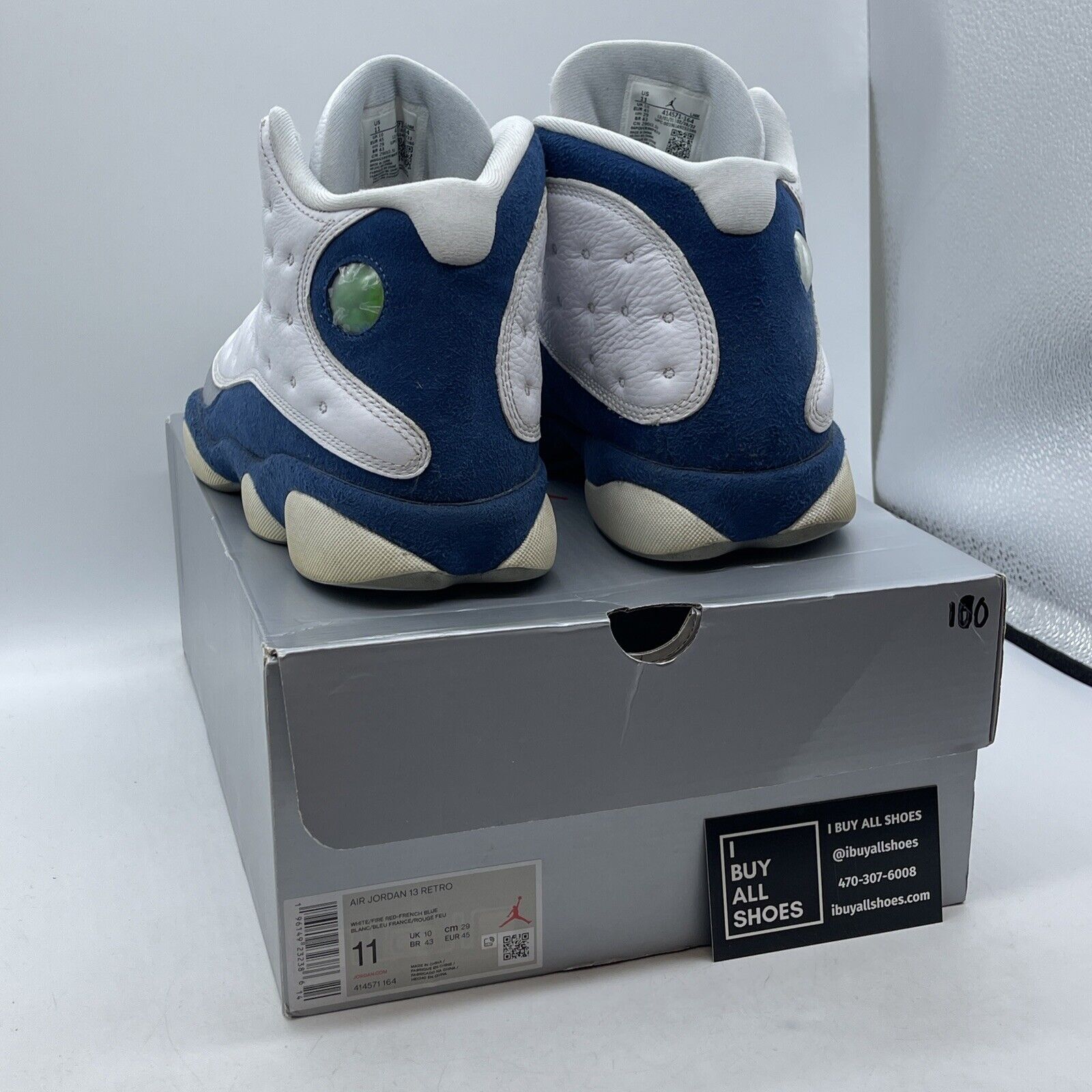 Size 11 - Jordan 13 Retro Mid French Blue Suede Grey White Leather (414571-164)