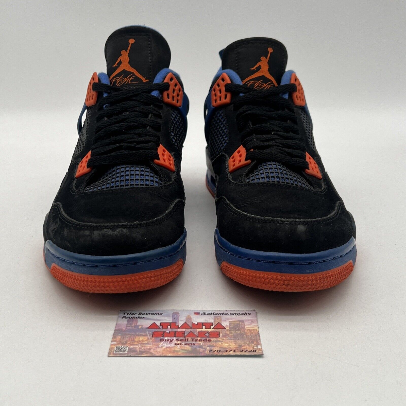 Size 11 - Air Jordan 4 Retro Cavs Black Orange Blue Suede (308497-027)