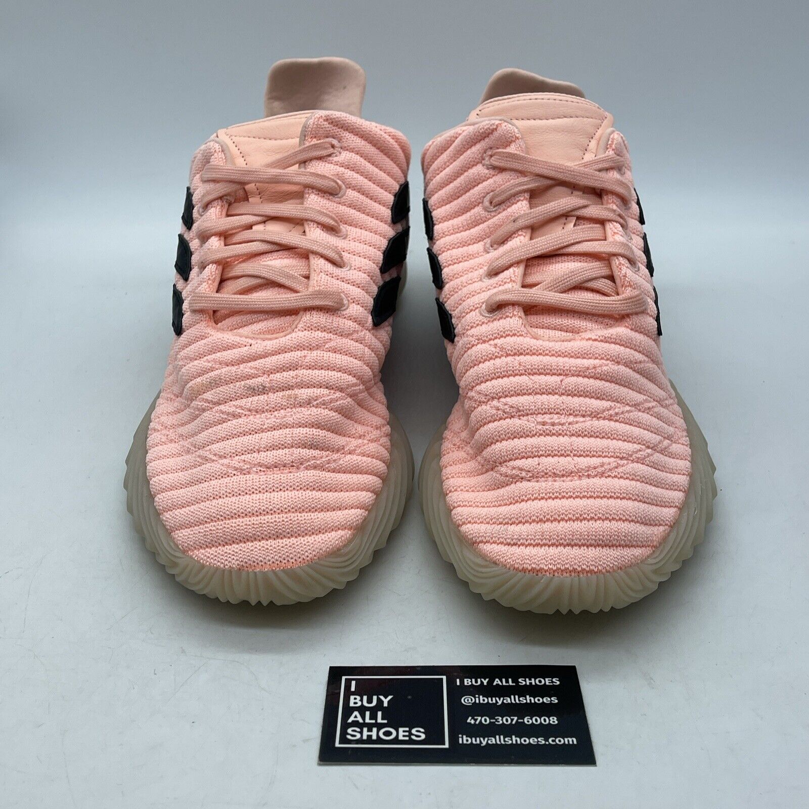 Size 13 - adidas Sobakov Clear Orange Pink Black Suede Leather (BB7619(