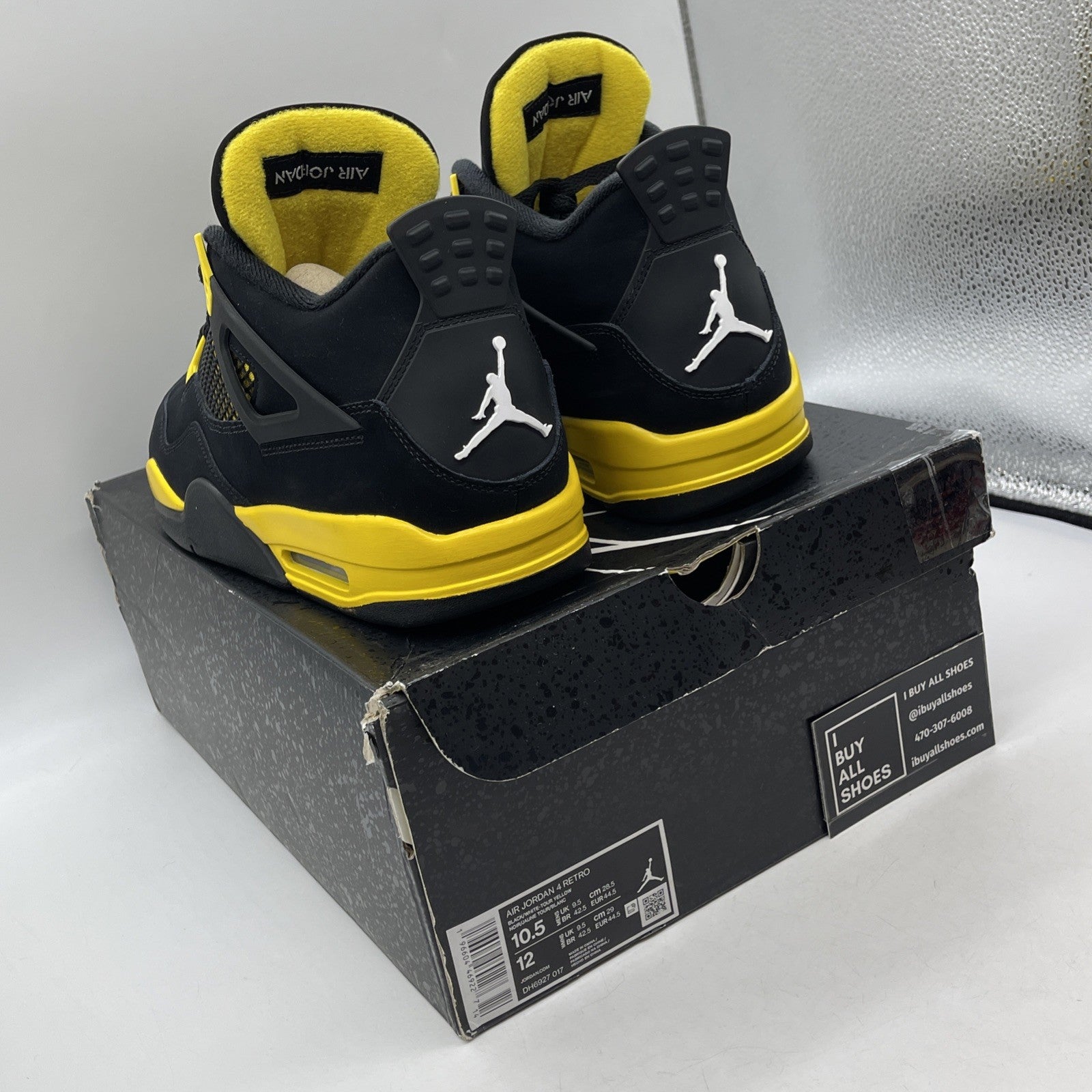 Size 10.5 - Jordan 4 Retro Mid Thunder Yellow Black White Suede (DH6927-017)