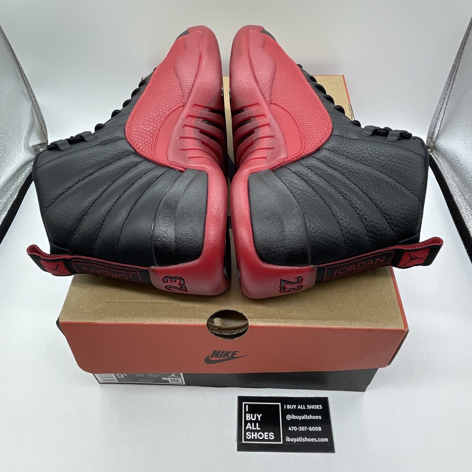 Size 9.5 - Air Jordan 12 Retro 2025 Flu Game Black Red Leather (CT8013-002)
