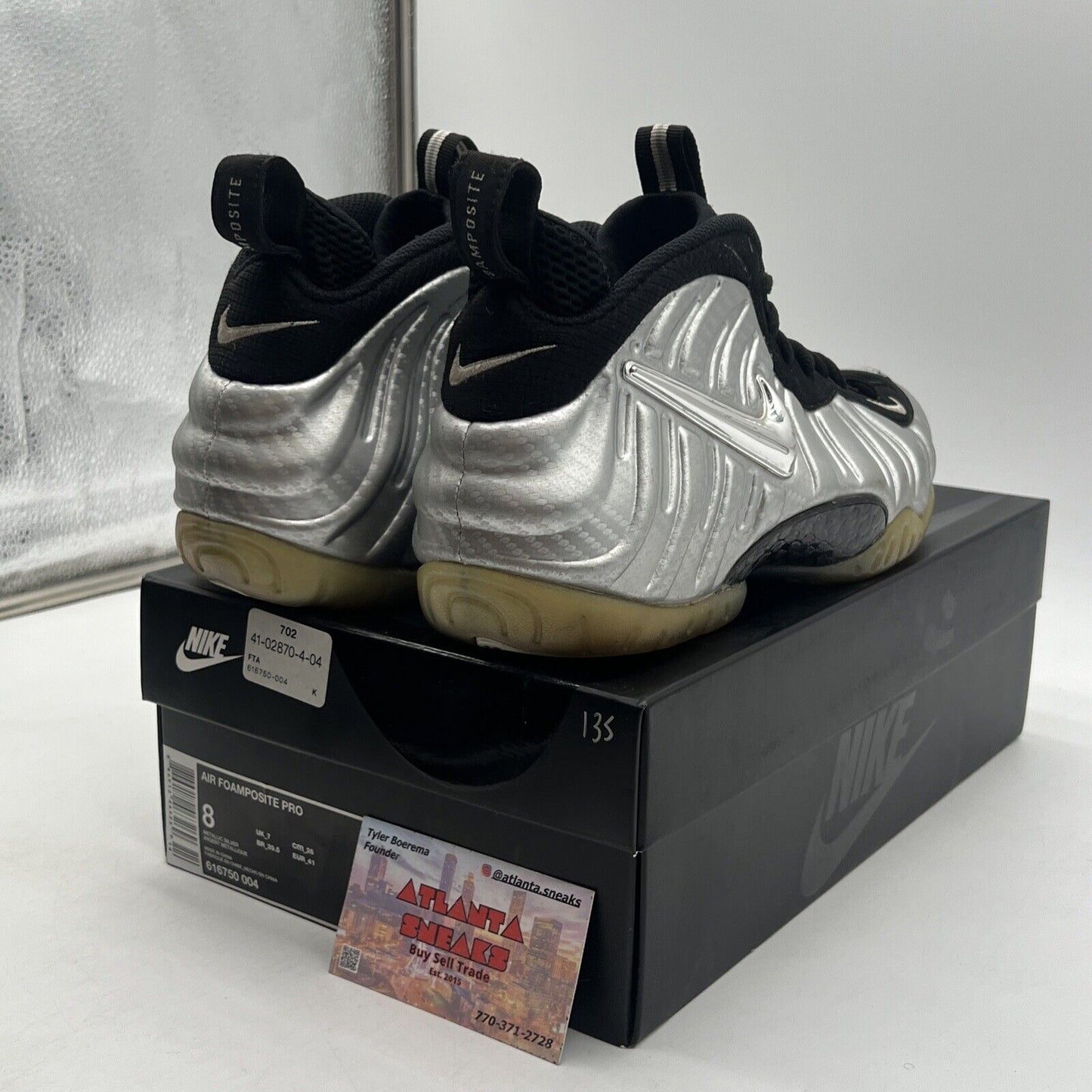 Size 8 - Nike Air Foamposite Pro ‘Silver Surfer’ Silver Suede  (616750-004)