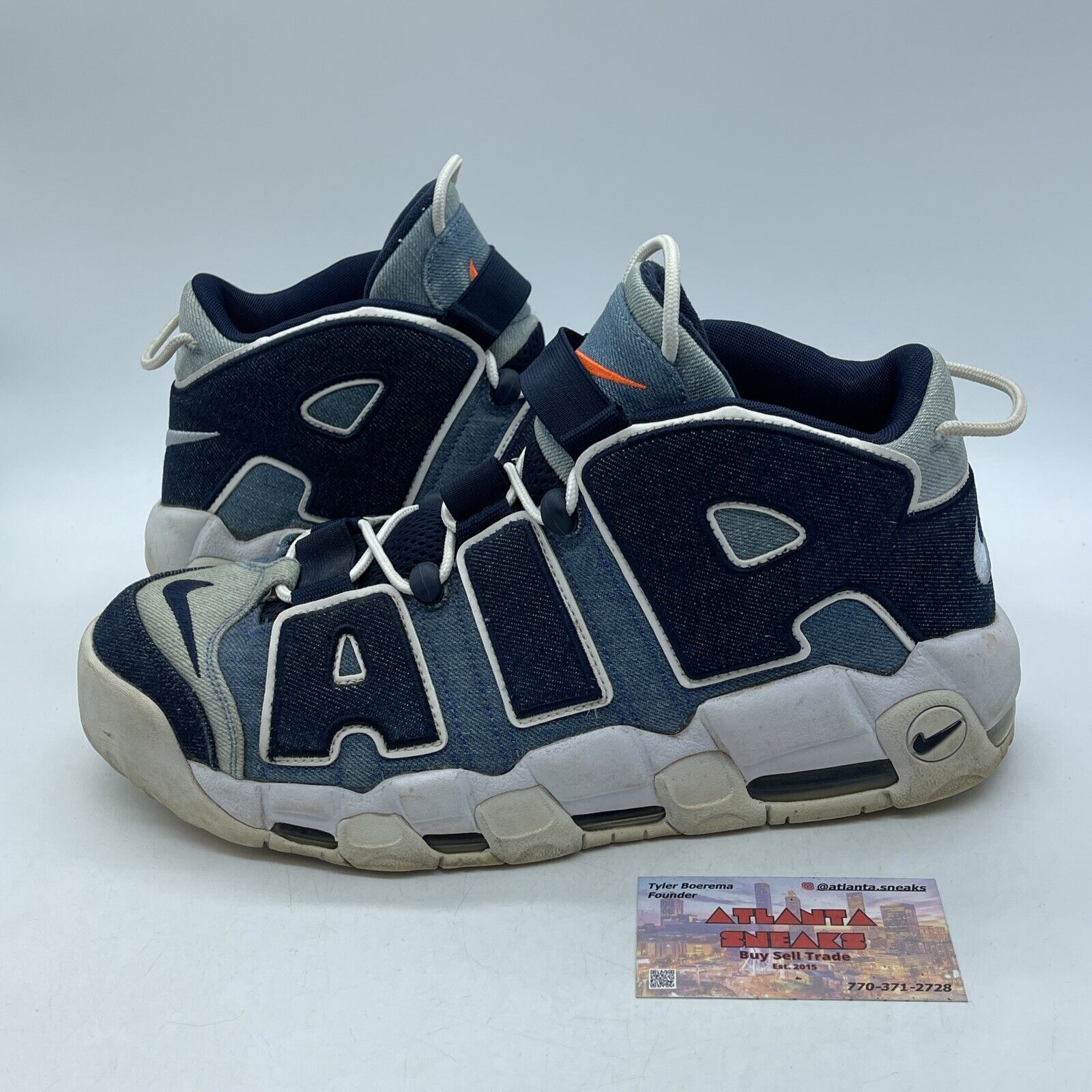 Size 11.5 - Nike Air More Uptempo 96 Denim Blue White Suede (CJ6125-100)