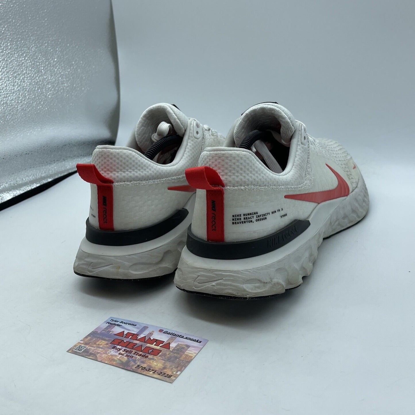 Size 12 - Nike React Infinity Run Flyknit 3 White Light Crimson (DZ3014-100)