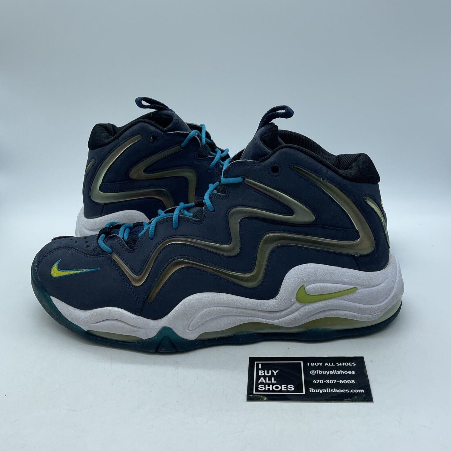 Size 12 - Nike Air Pippen Midnight Navy Blue Yellow White Suede (325001-400)