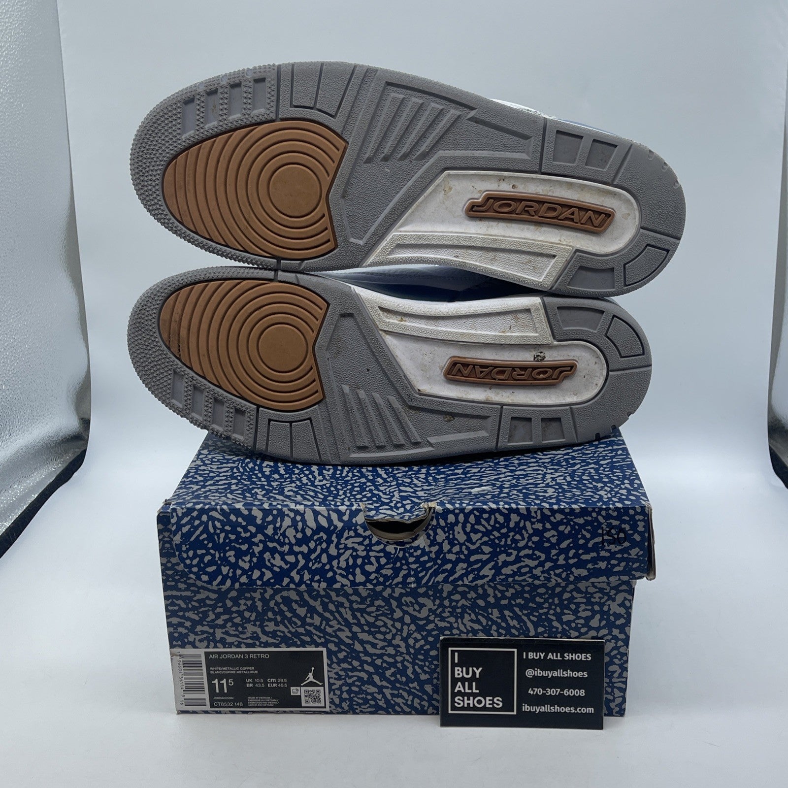 Size 11.5 - Jordan 3 Retro Mid Washington Wizards Grey Blue White (CT8532-148)
