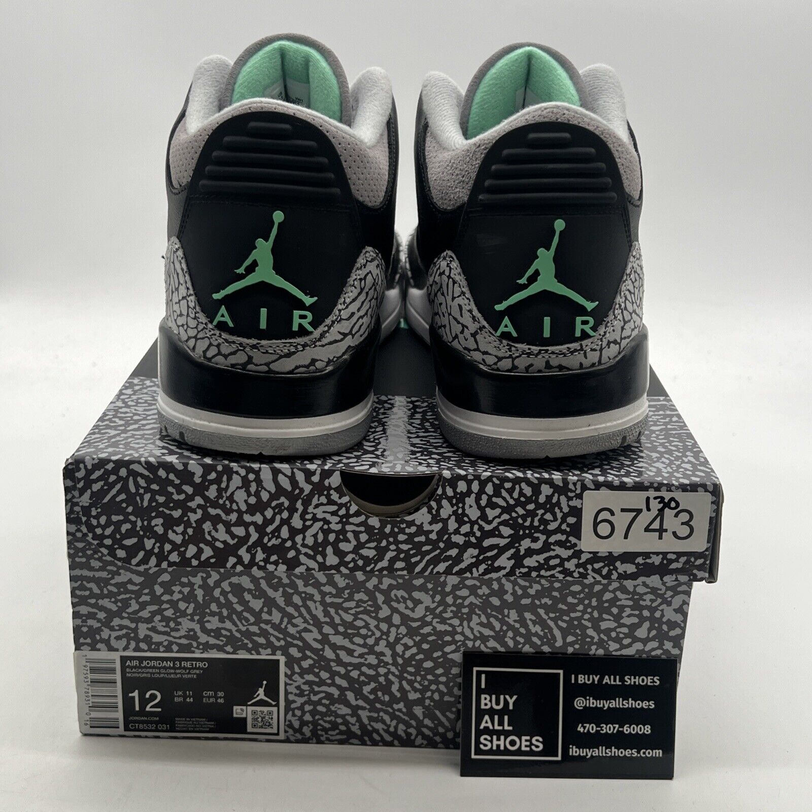 Size 12 - Air Jordan 3 Retro Green Glow (CT8532-031)