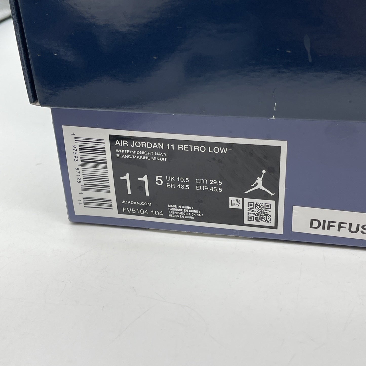Size 11.5 - Air Jordan 11 Retro Low Diffused Blue White Leather (FV5104-104)