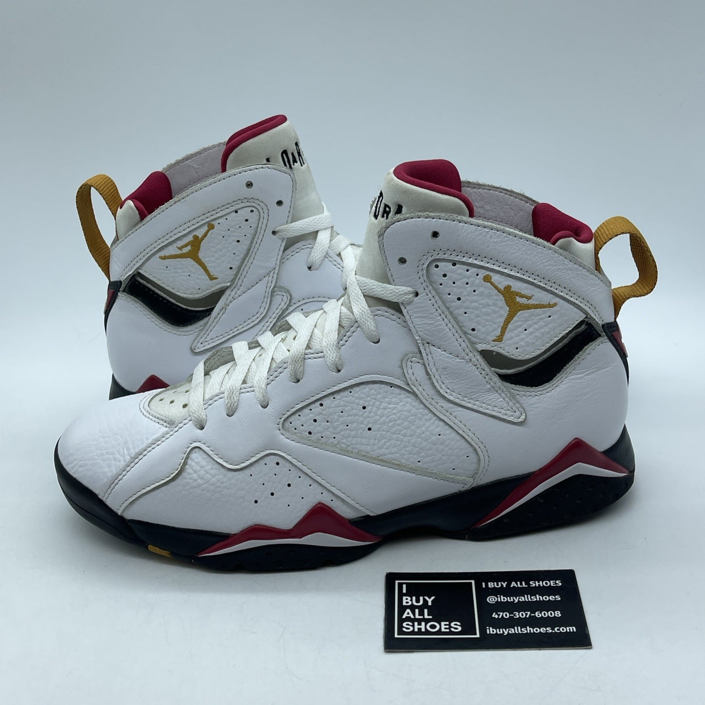 Size 10 - Jordan 7 Cardinal 2022 White Red Black Yellow Leather (CU9307-106)