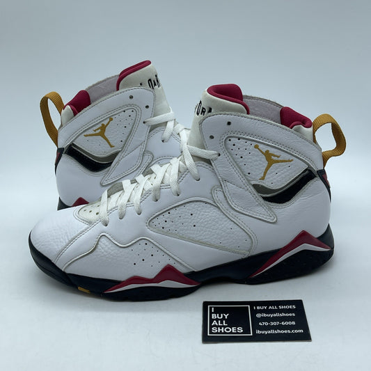 Size 10 - Jordan 7 Cardinal 2022 White Red Black Yellow Leather (CU9307-106)