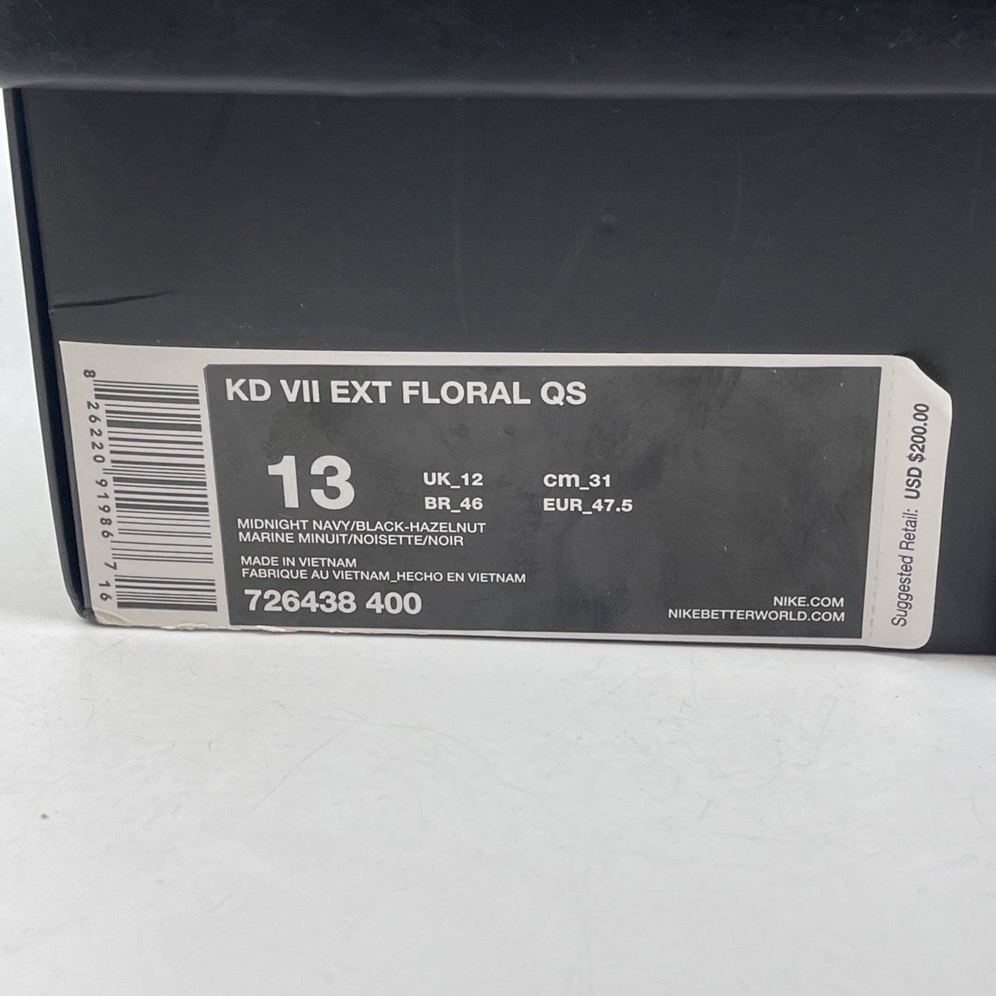 Size 13 - Nike KD 7 EXT QS Floral Brown Black Suede Leather (726438-400)