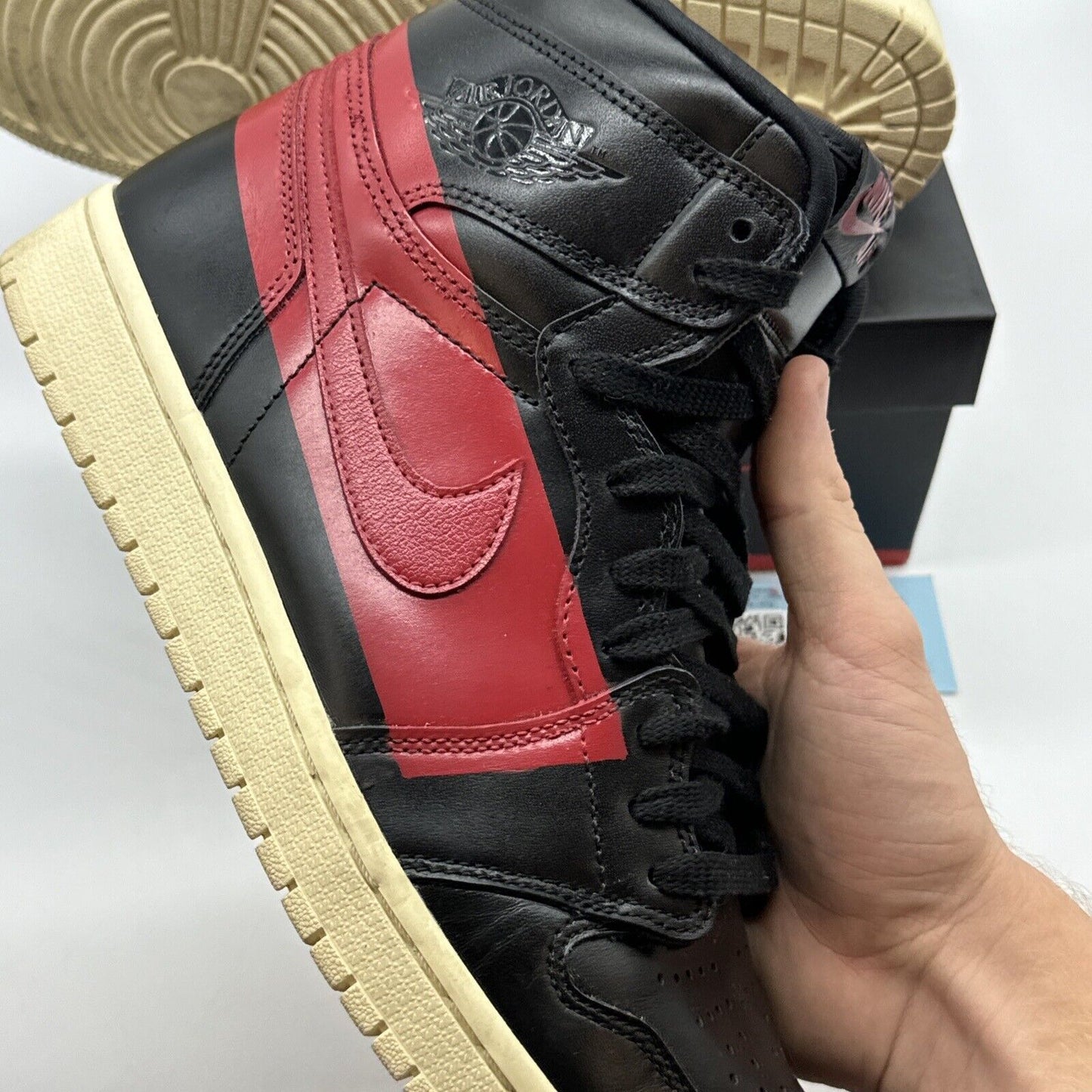 Size 10.5 - Jordan 1 Retro High OG Couture 2019 Black Red Cream Satin Leather